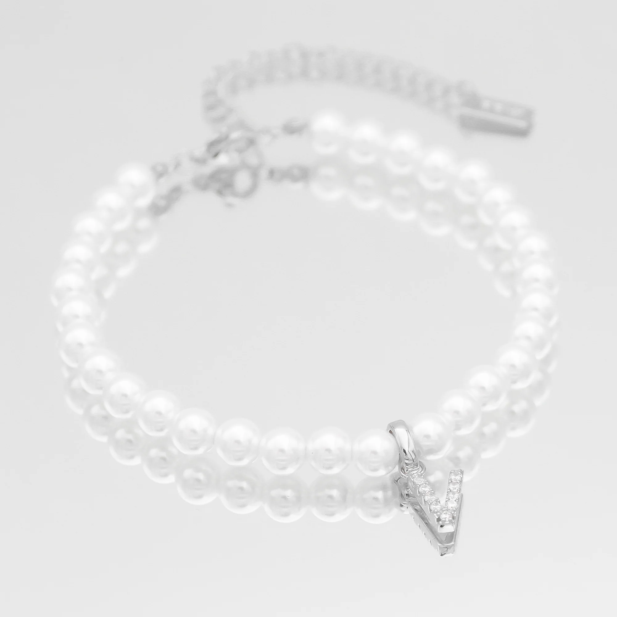 Pave Pearl Initial Bracelet - Image 43