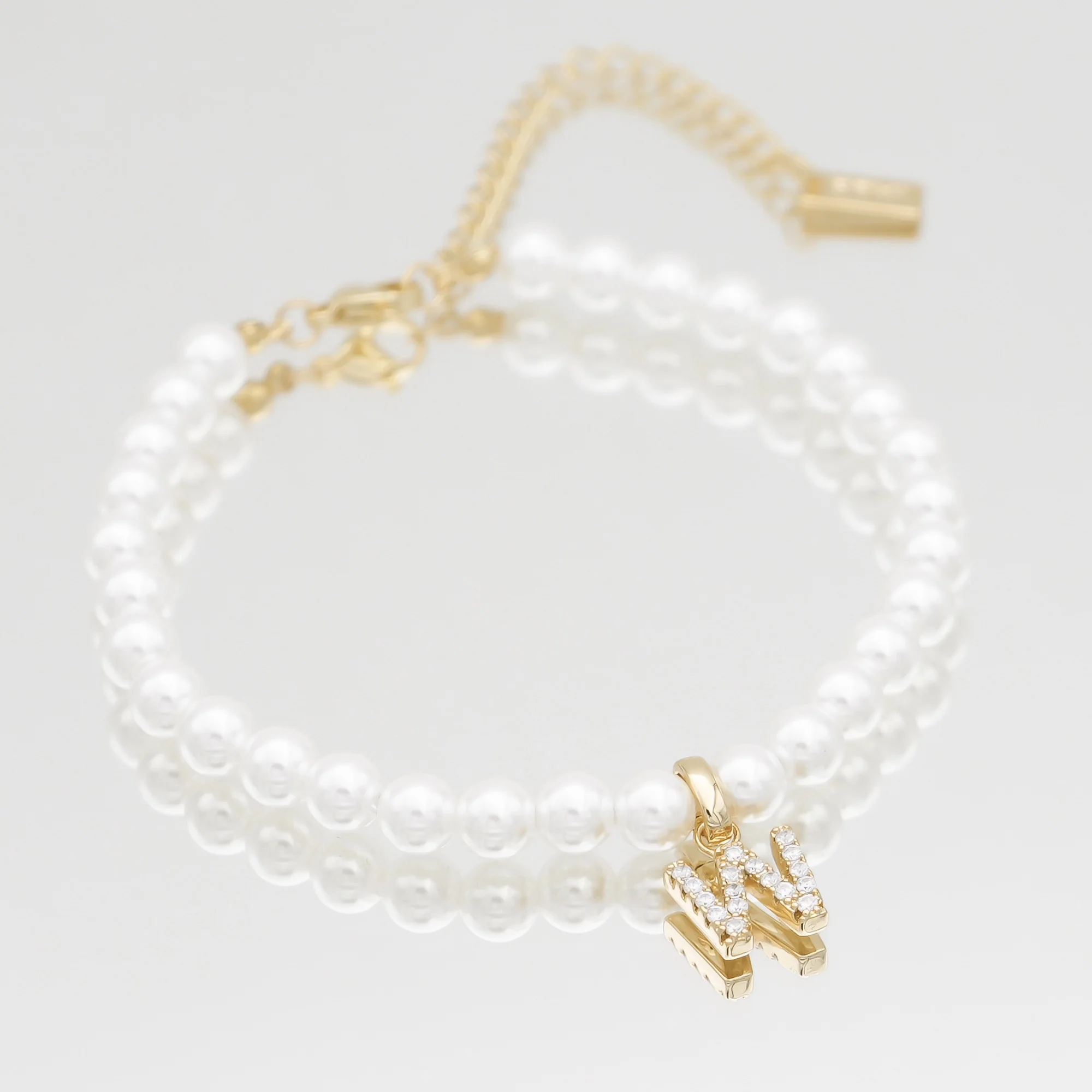 Pave Pearl Initial Bracelet - Image 44