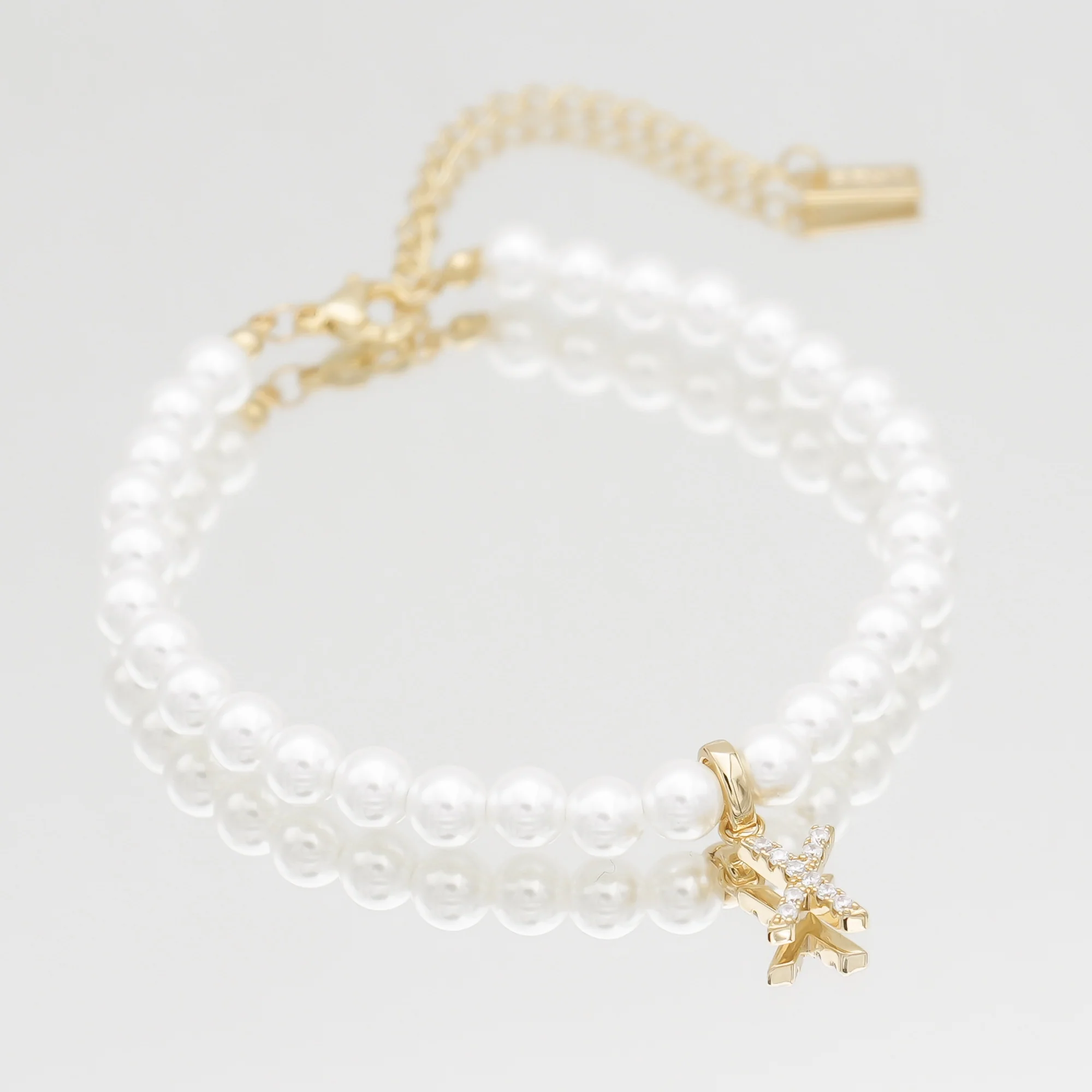 Pave Pearl Initial Bracelet - Image 46