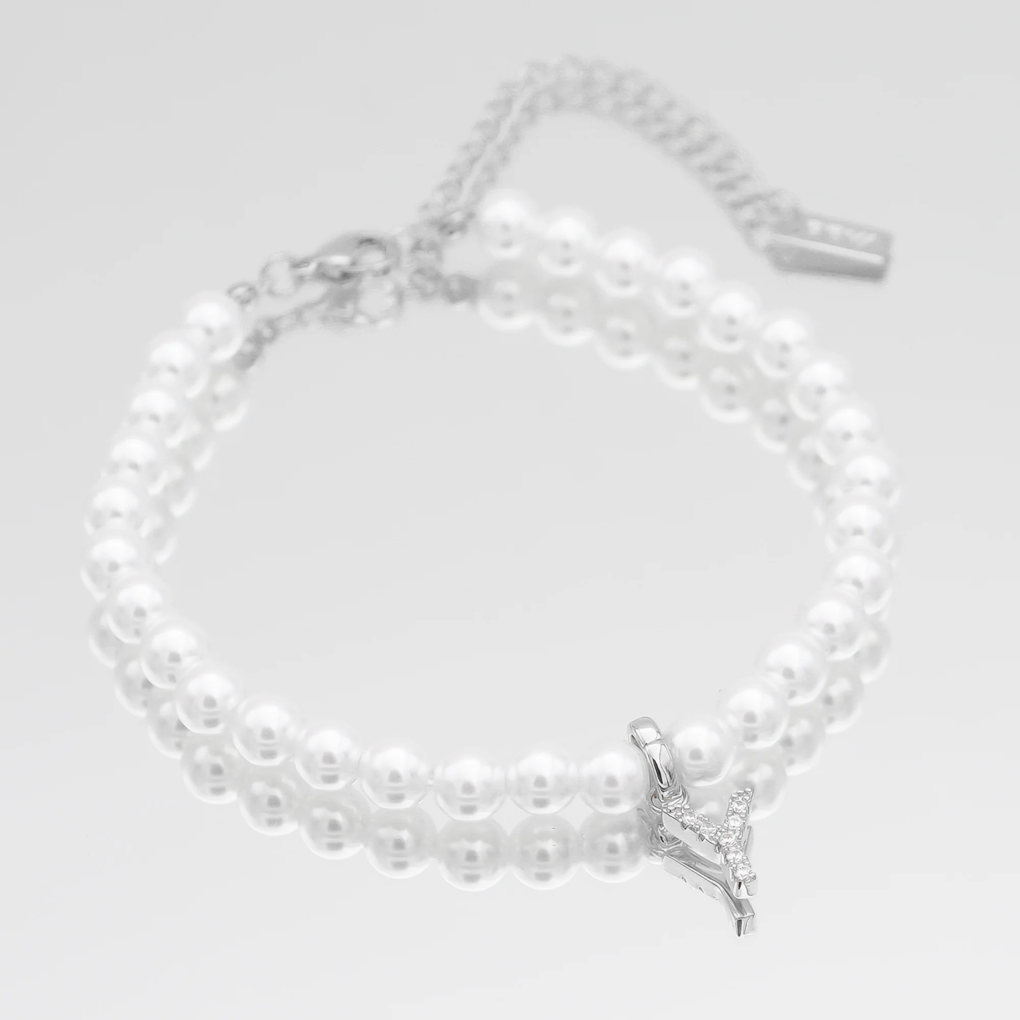 Pave Pearl Initial Bracelet - Image 49