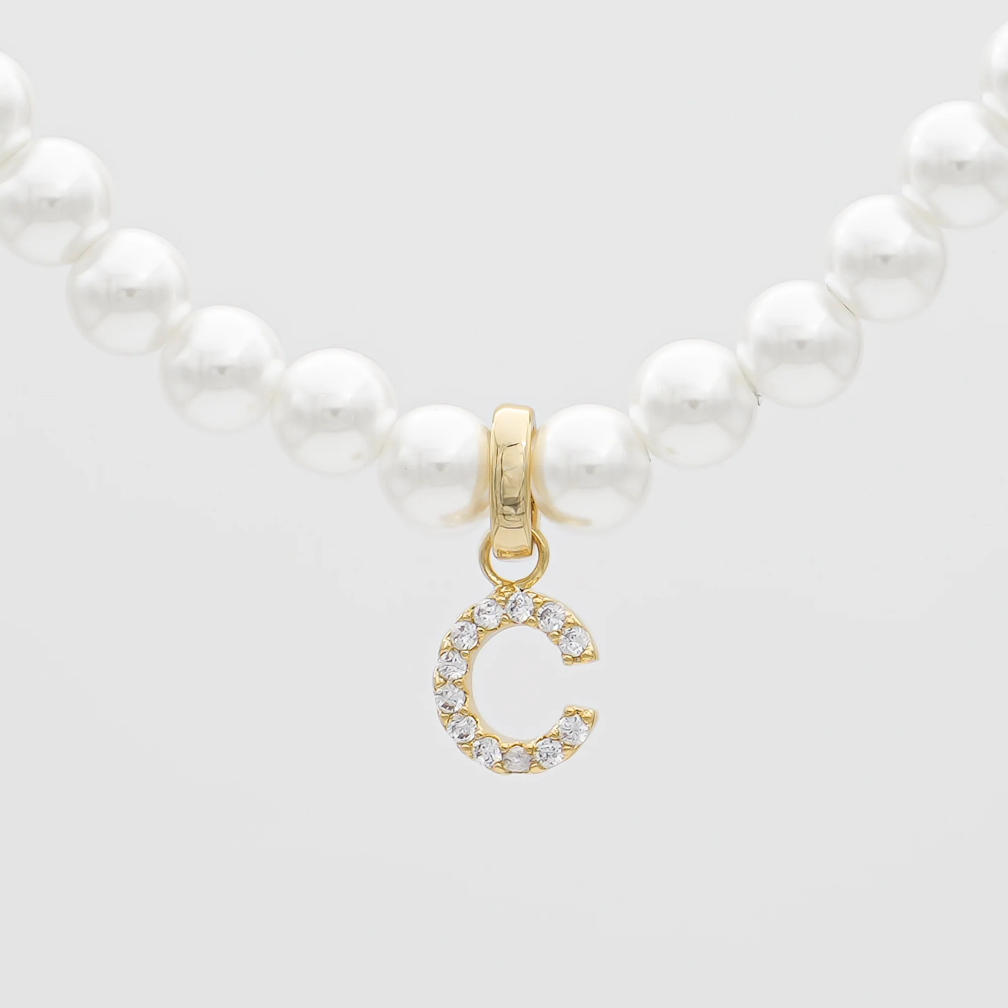 Pave Pearl Initial Necklace - Image 10