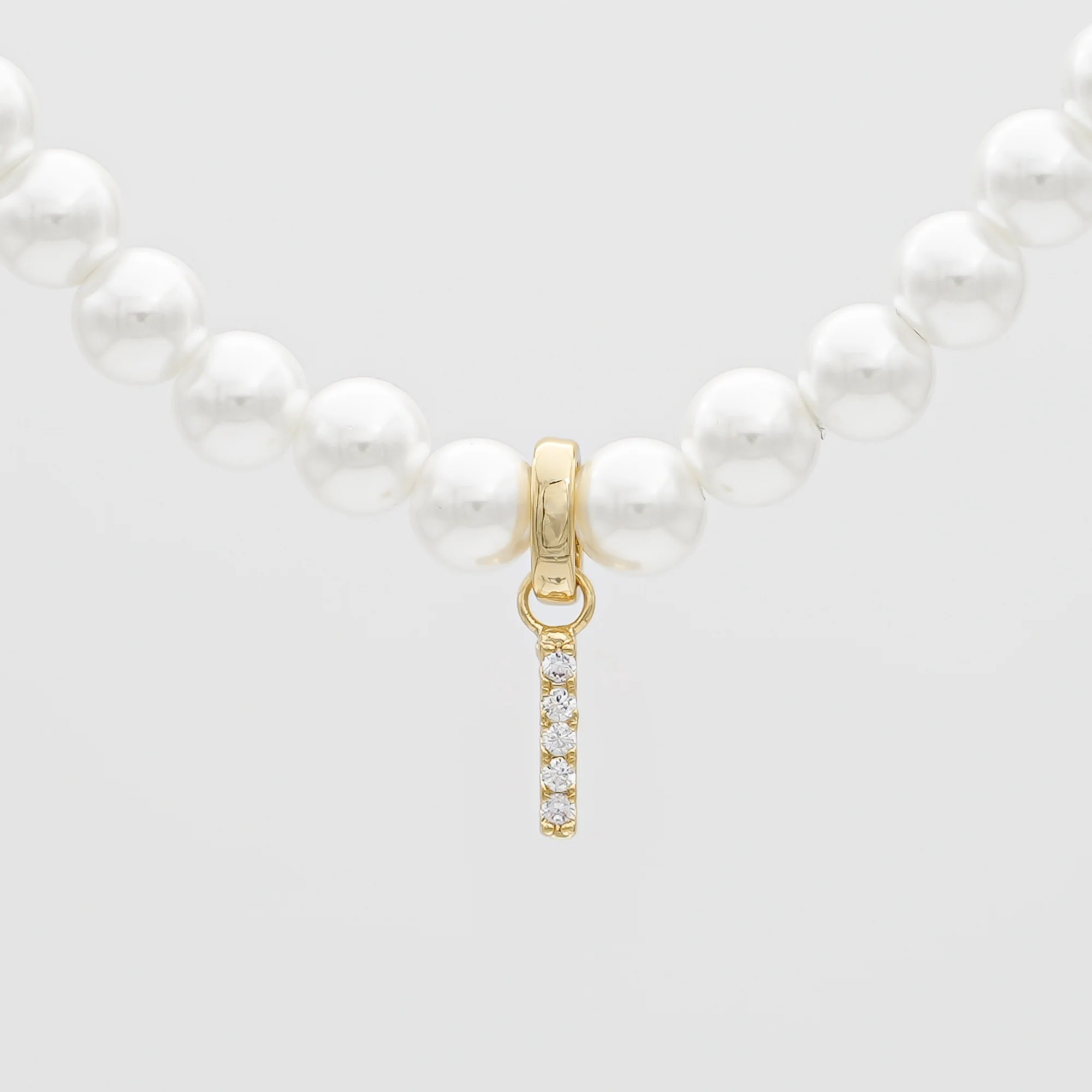 Pave Pearl Initial Necklace - Image 19