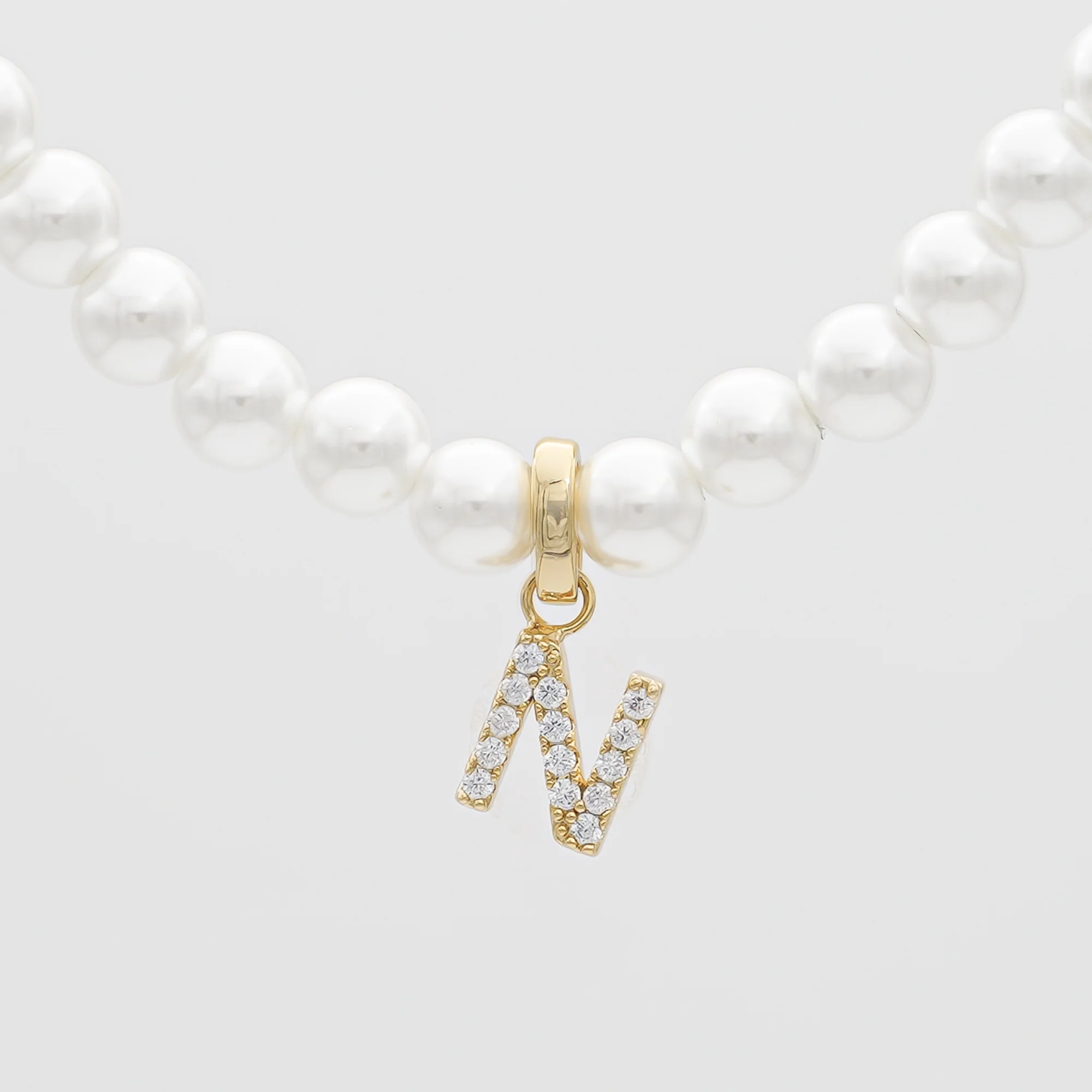 Pave Pearl Initial Necklace - Image 28