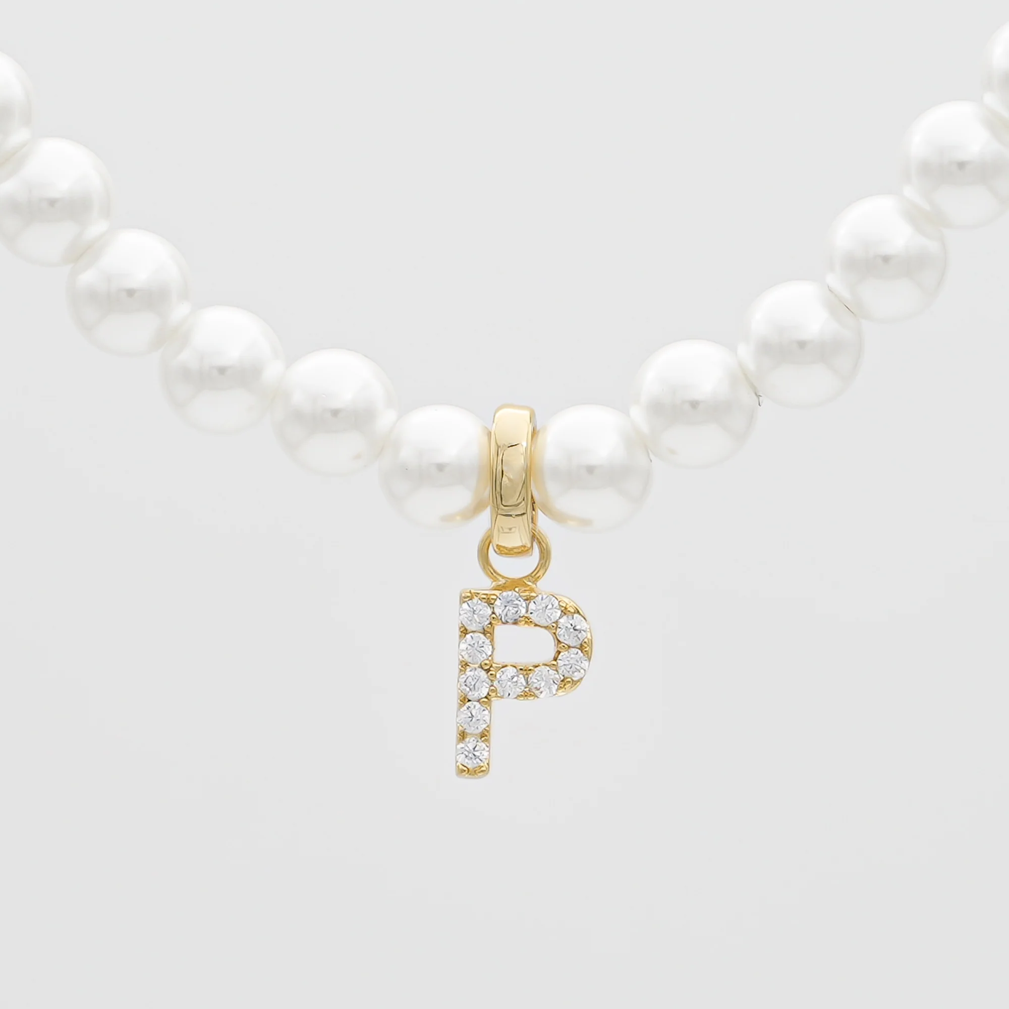 Pave Pearl Initial Necklace - Image 32