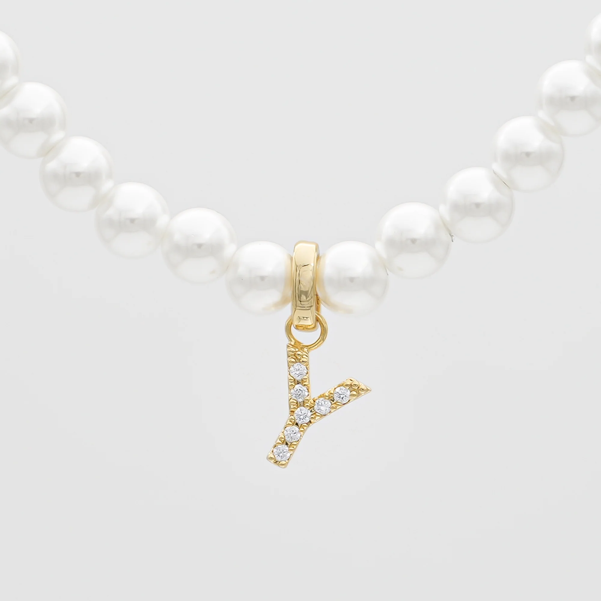 Pave Pearl Initial Necklace - Image 44