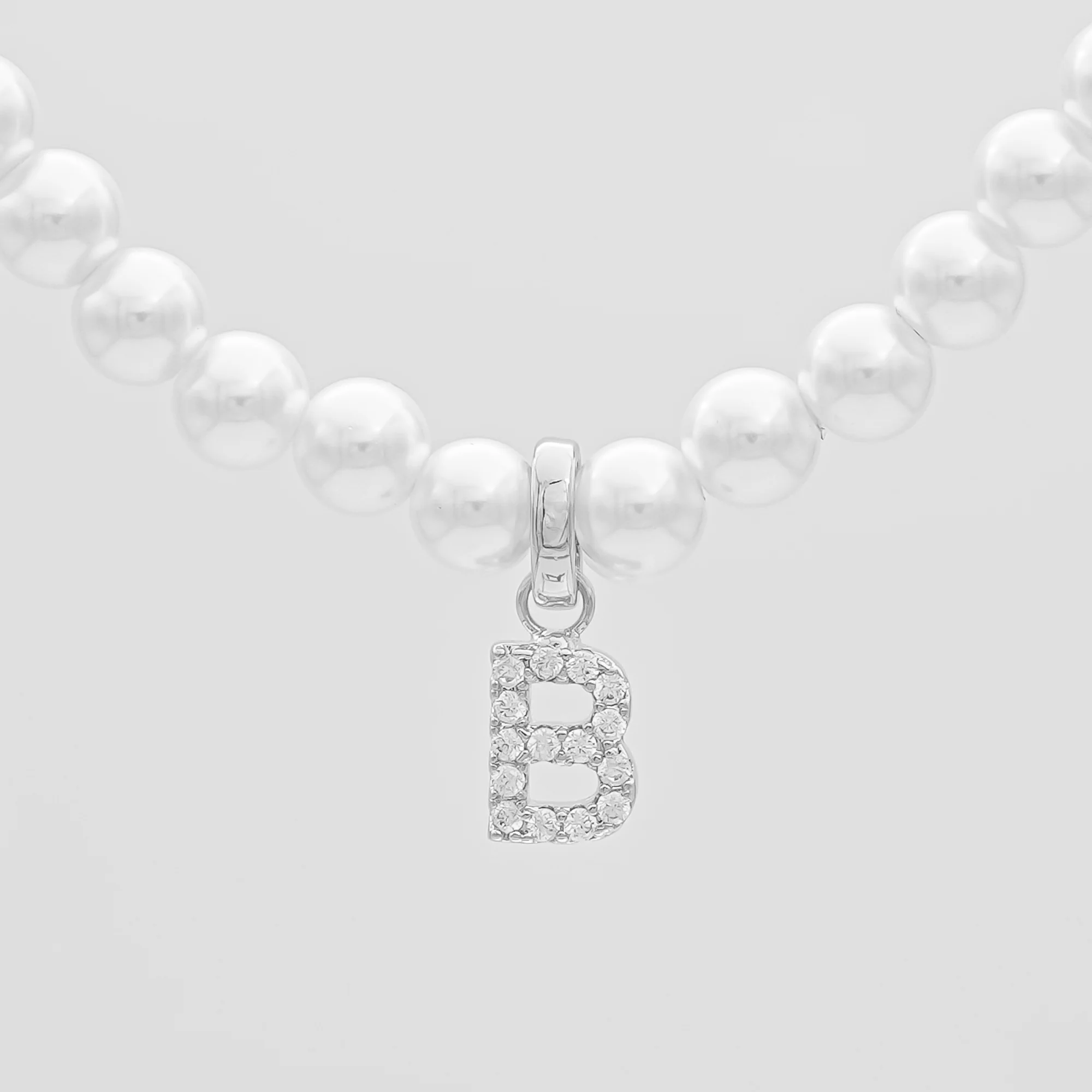 Pave Pearl Initial Necklace - Image 6