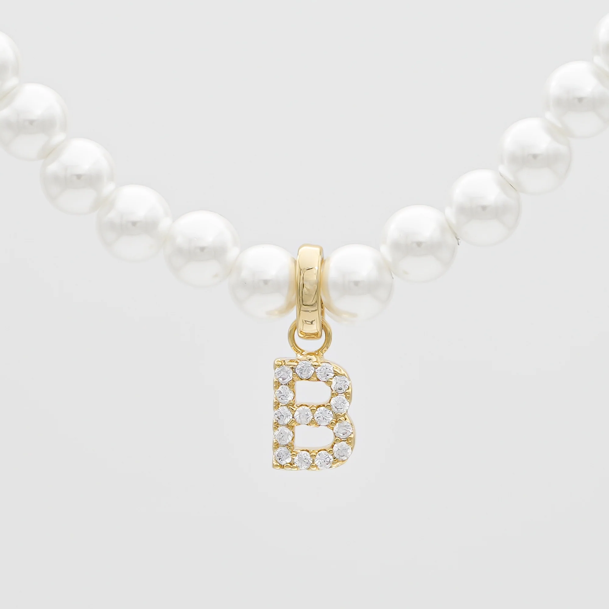 Pave Pearl Initial Necklace - Image 8