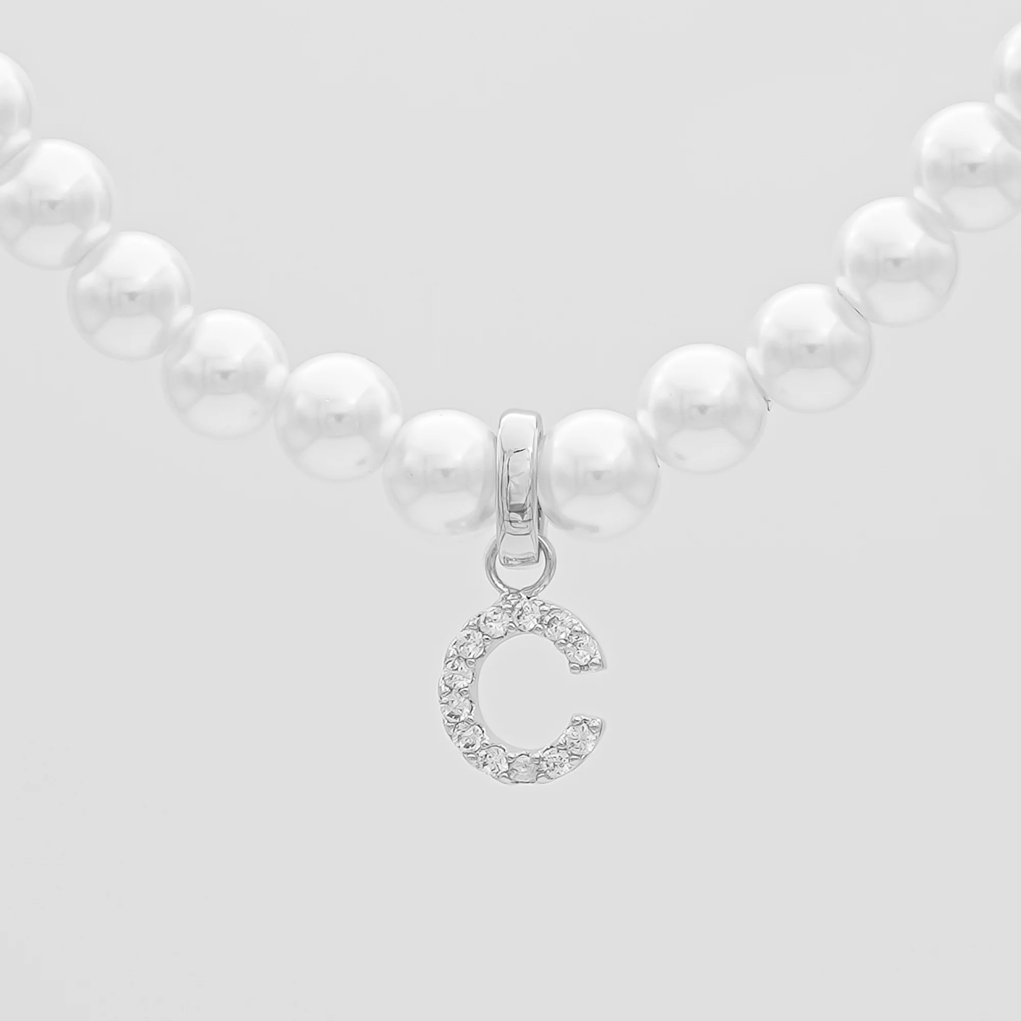 Pave Pearl Initial Necklace - Image 9