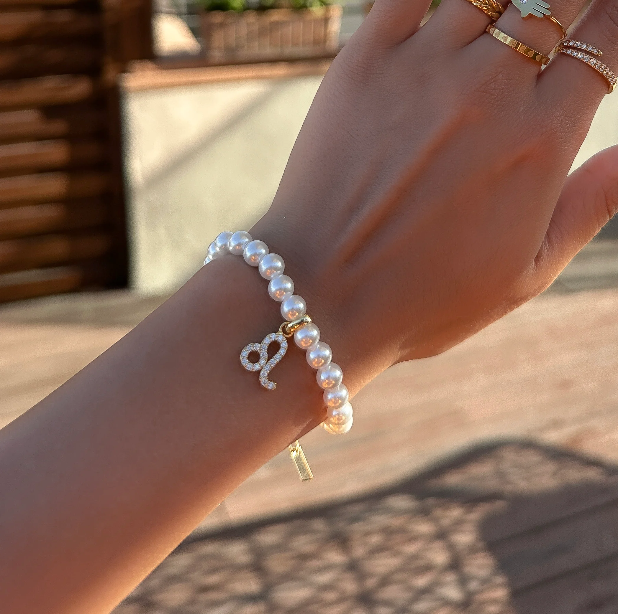 Pave Pearl Zodiac Bracelet - Image 2