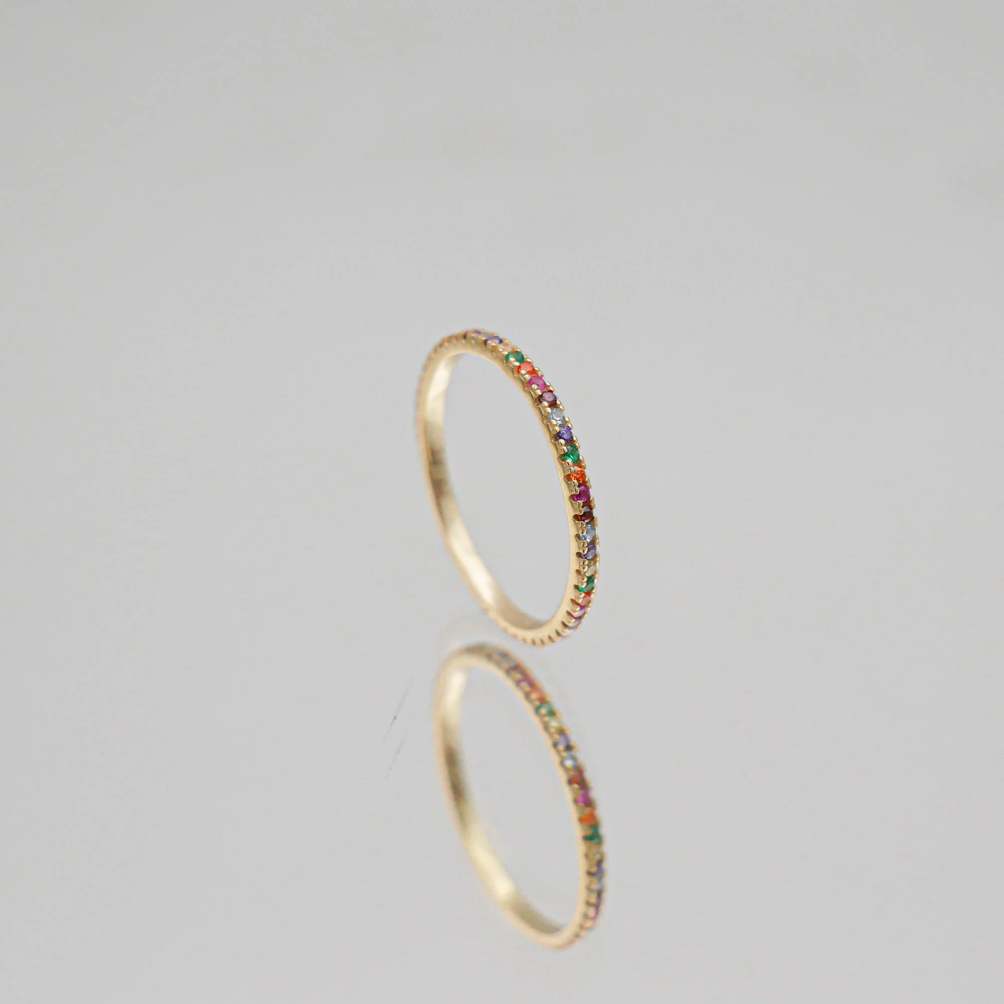 Iris Dainty Rainbow Diamond Ring - Image 3