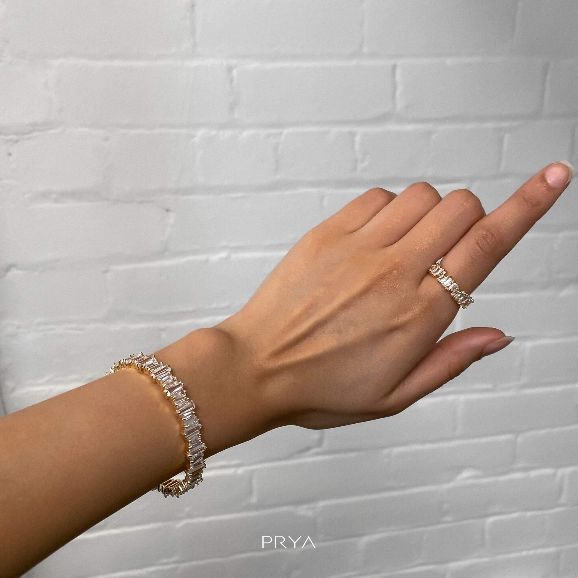 Jada Baguette CZ Bracelet Thick  | Gold - Image 3