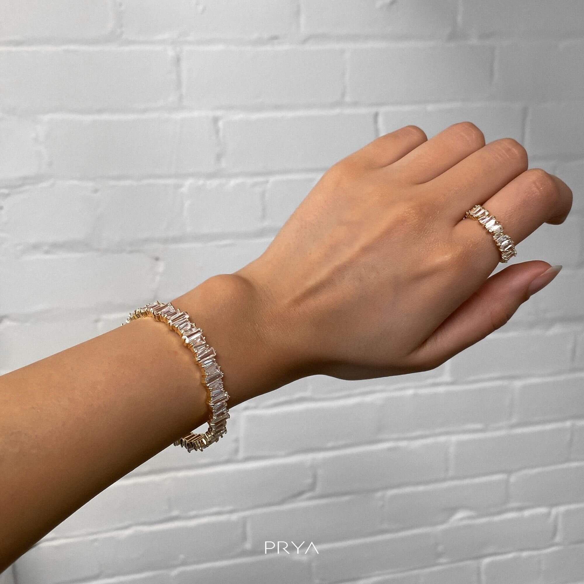 Jada Baguette CZ Bracelet Thick  | Gold - Image 4