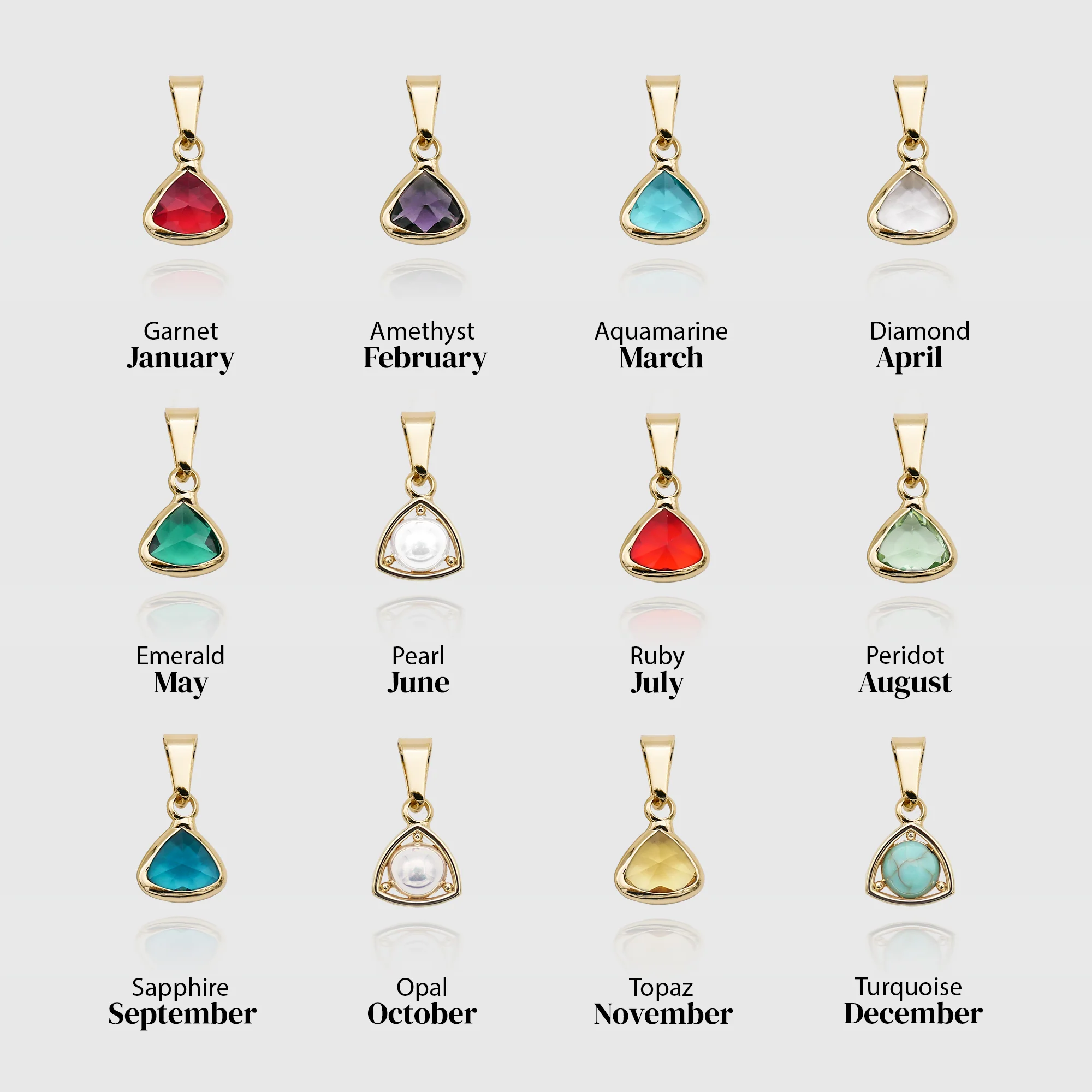 Kayla Lowercase Mini Initial & Birthstone Necklace - Image 4