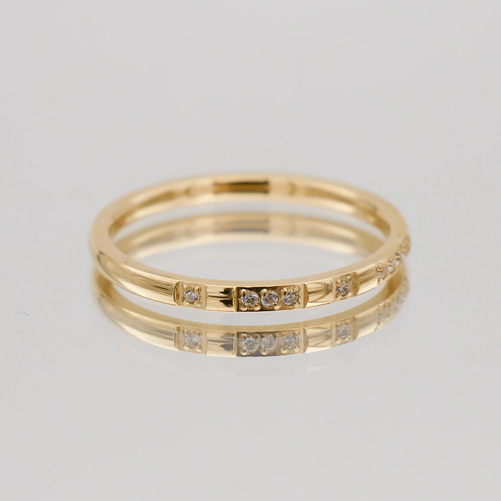 Leila Thin CZ Band Ring - Image 4