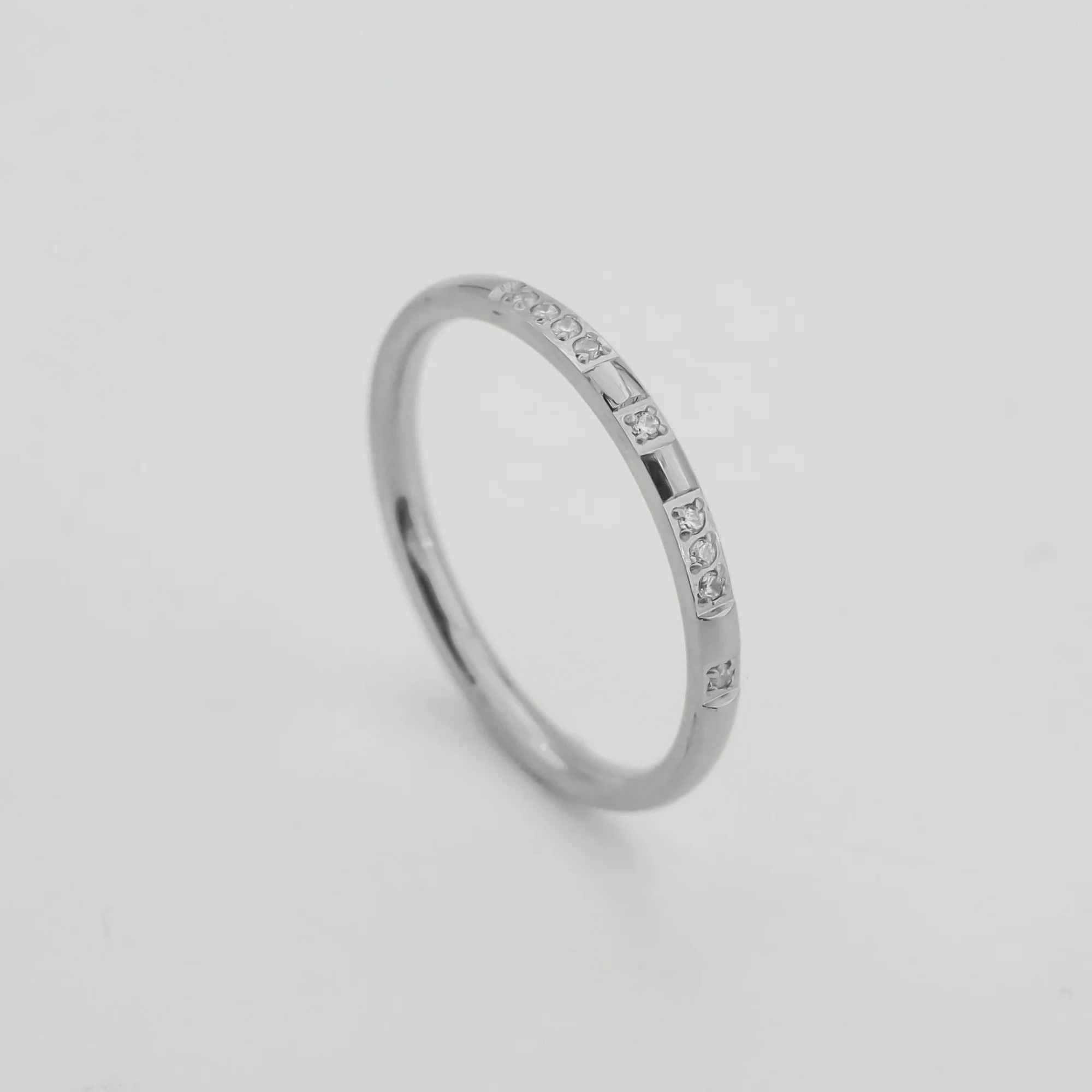 Leila Thin CZ Band Ring - Image 9