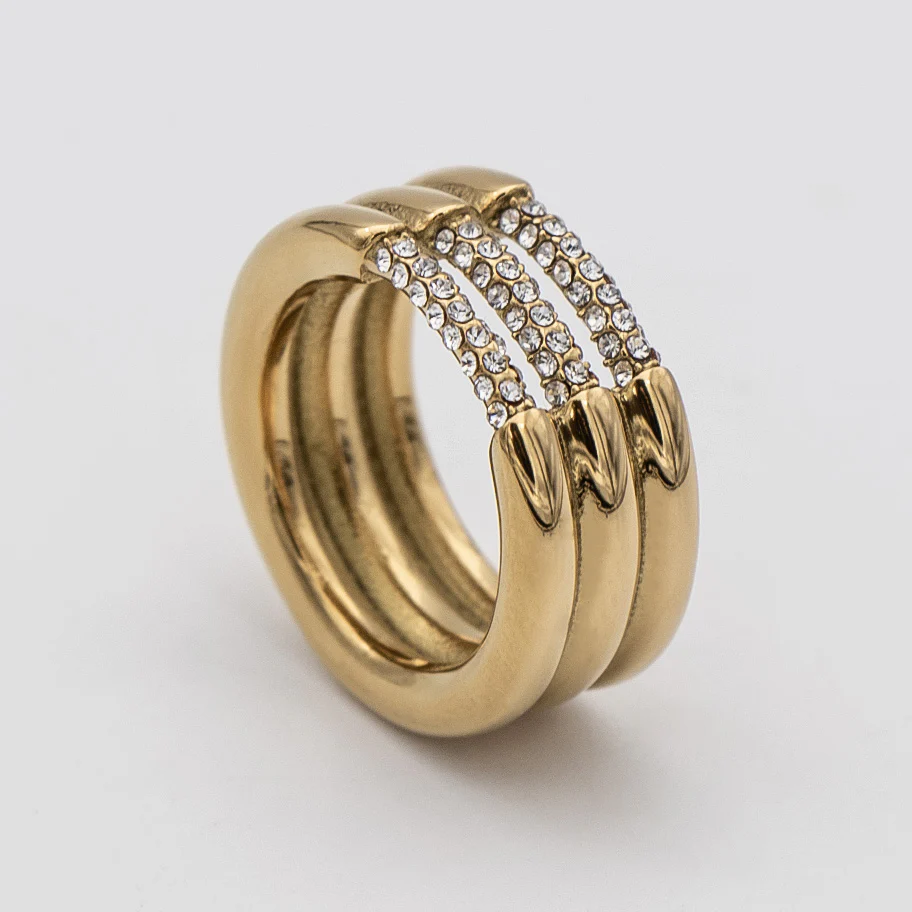 Liana Triple Band CZ Ring