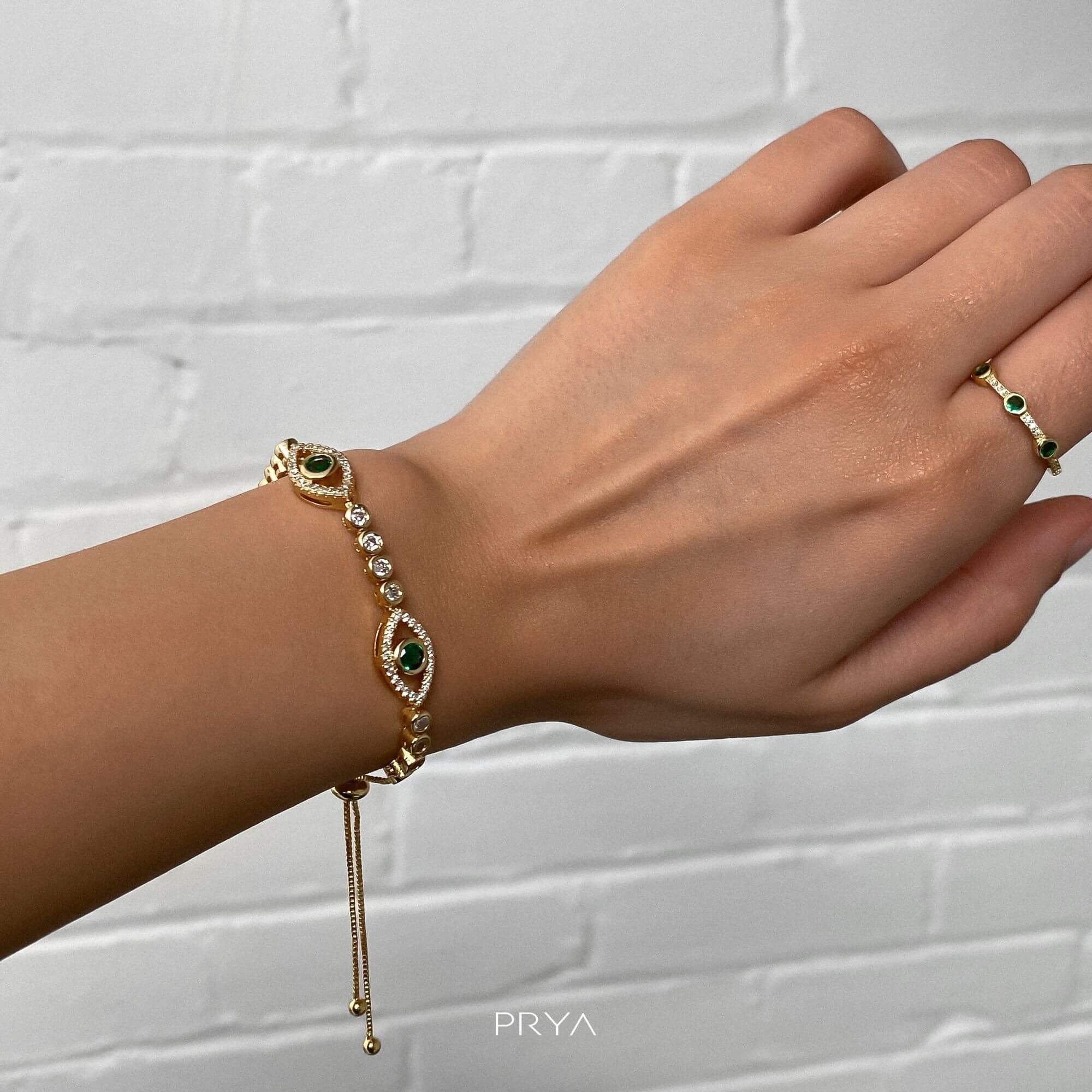 Lila Horus Eye Bracelet  | Gold - Image 7