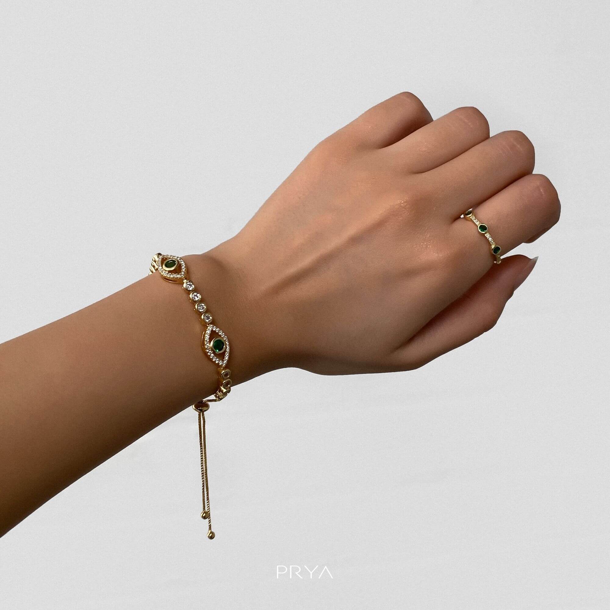 Lila Horus Eye Bracelet  | Gold - Image 8