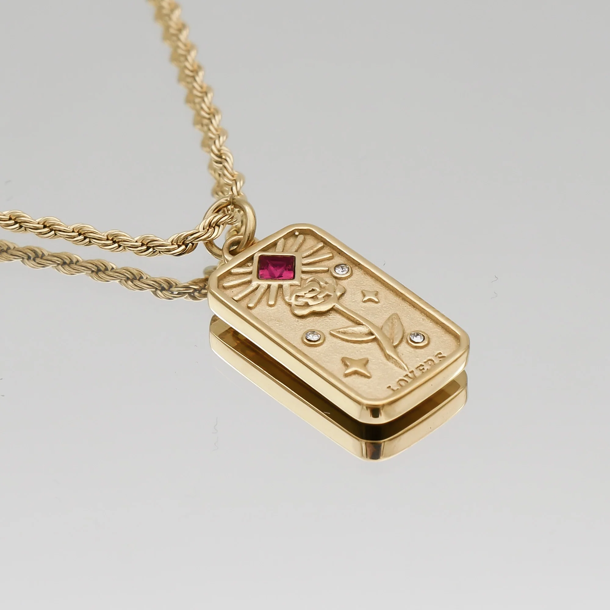 Lovers Tarot Card Necklace - Image 2