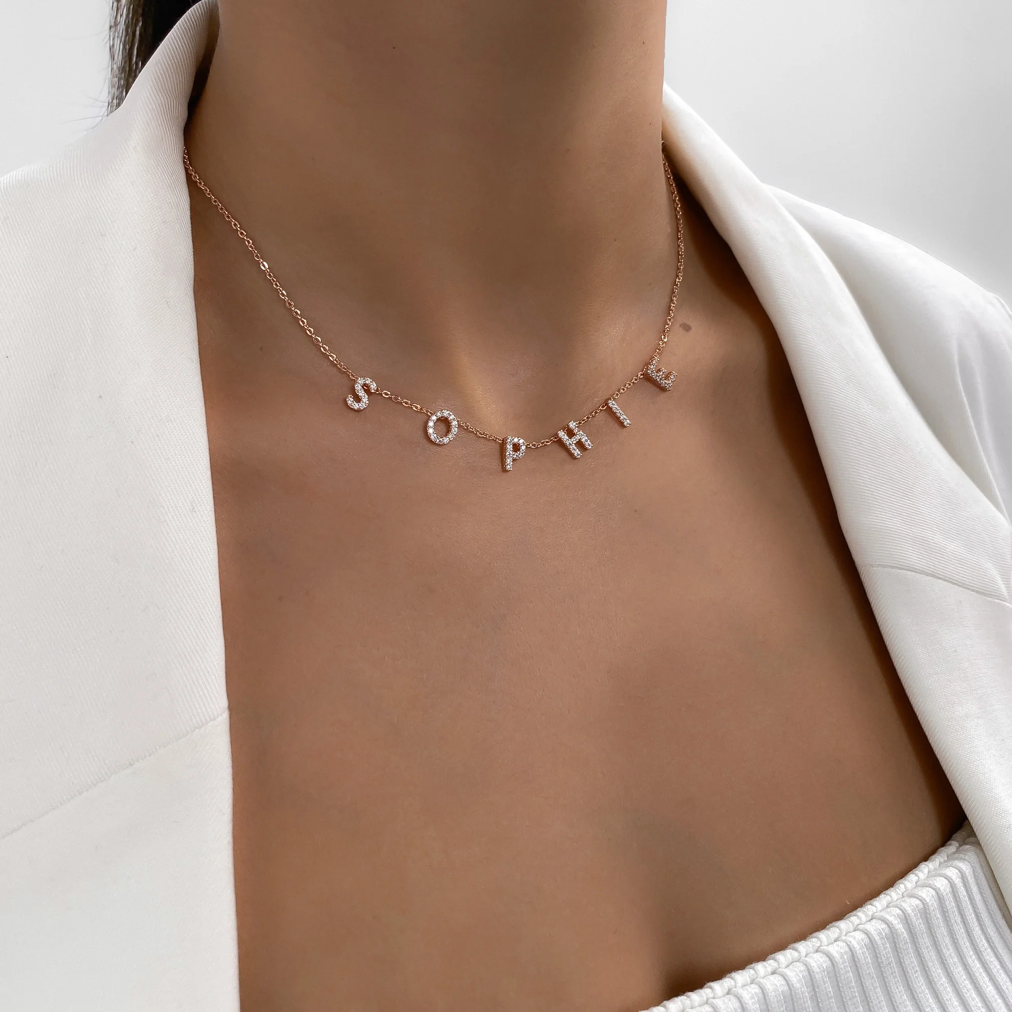 Maia Pavé Custom Name Necklace - Image 4