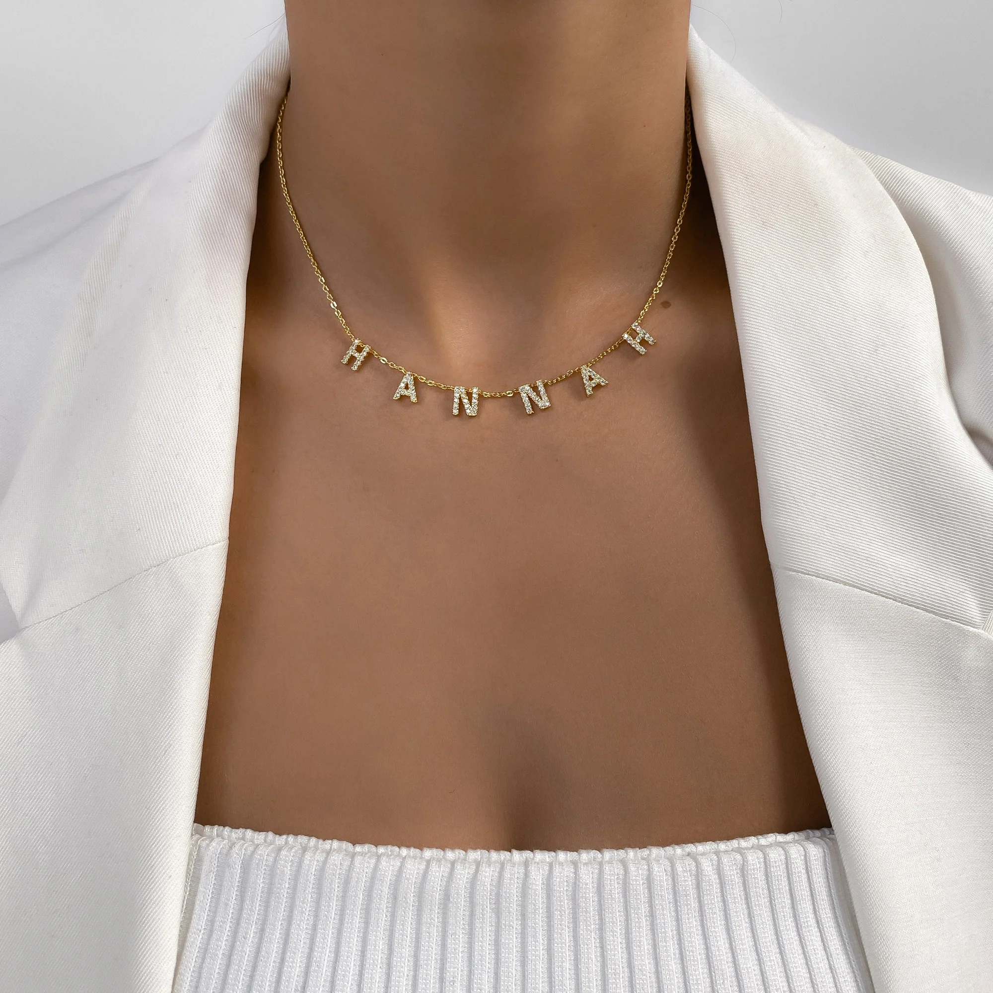Maia Pavé Custom Name Necklace - Image 7