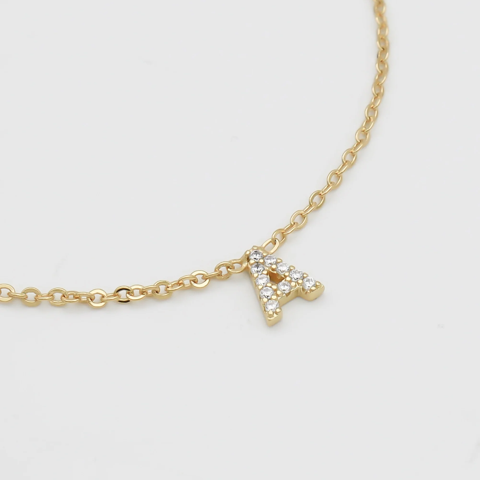 Maia Pave Initial Necklace - Image 3