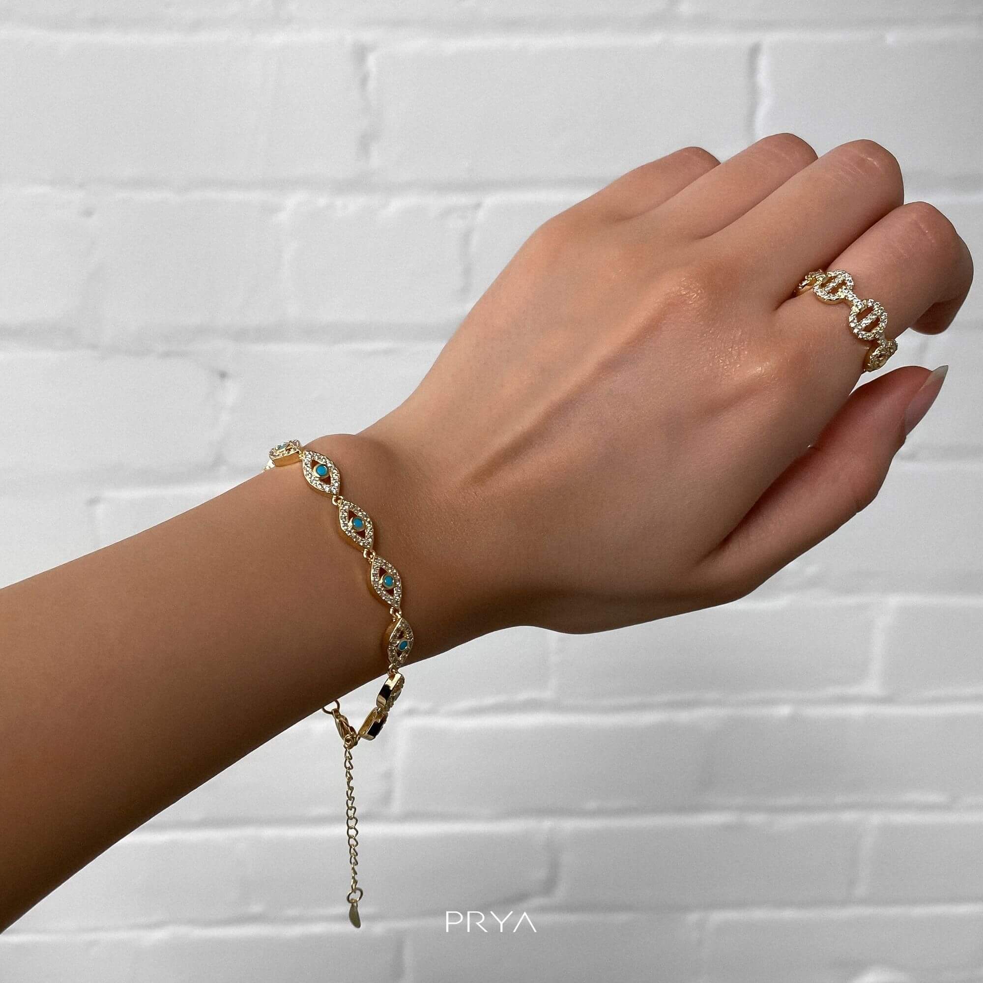 Malika Eye Bracelet | Gold - Image 10