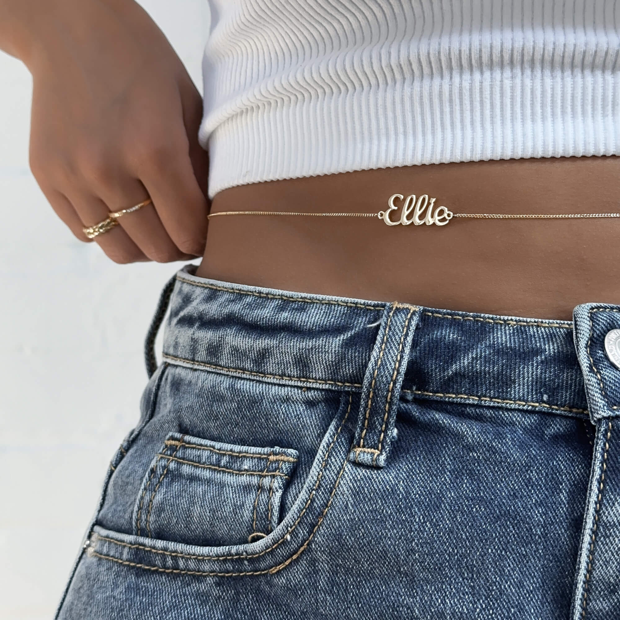 Miami Custom Name Belly Chain - Image 12
