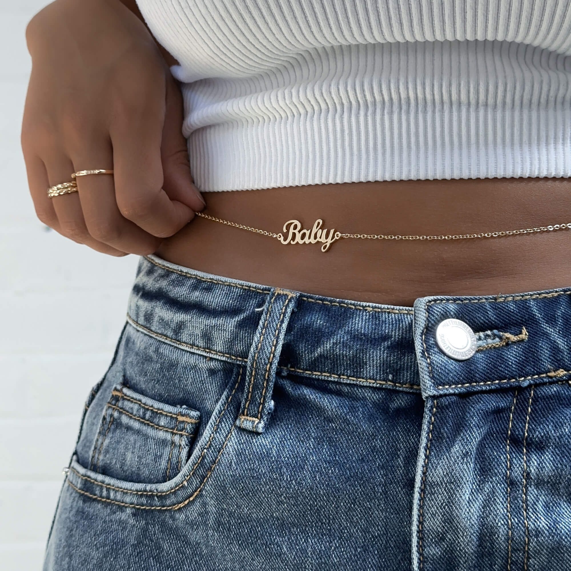 Miami Custom Name Belly Chain - Image 14