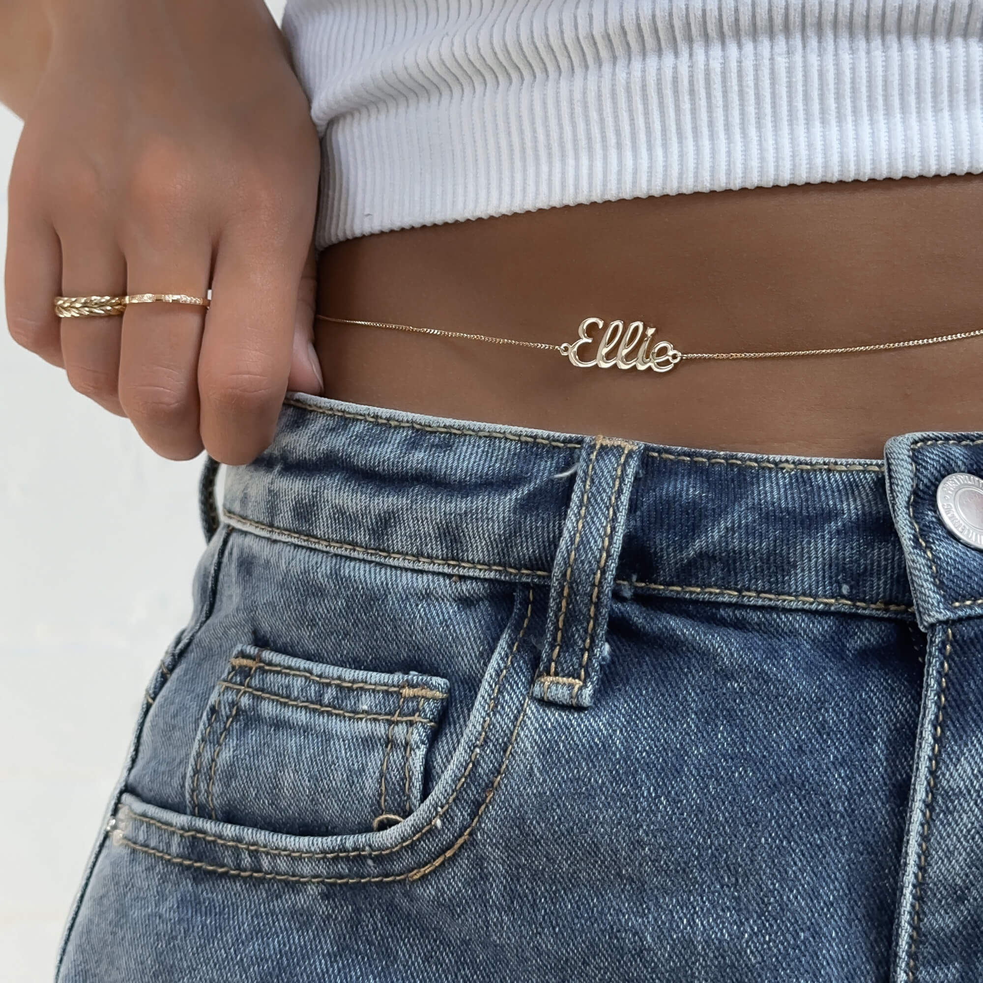 Miami Custom Name Belly Chain - Image 2
