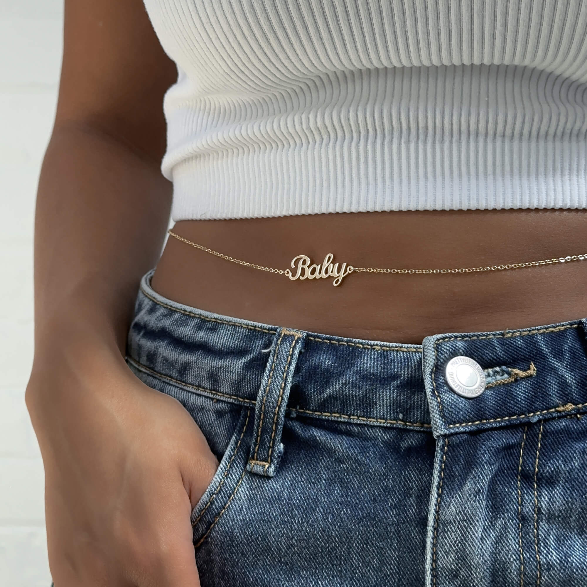 Miami Custom Name Belly Chain - Image 4