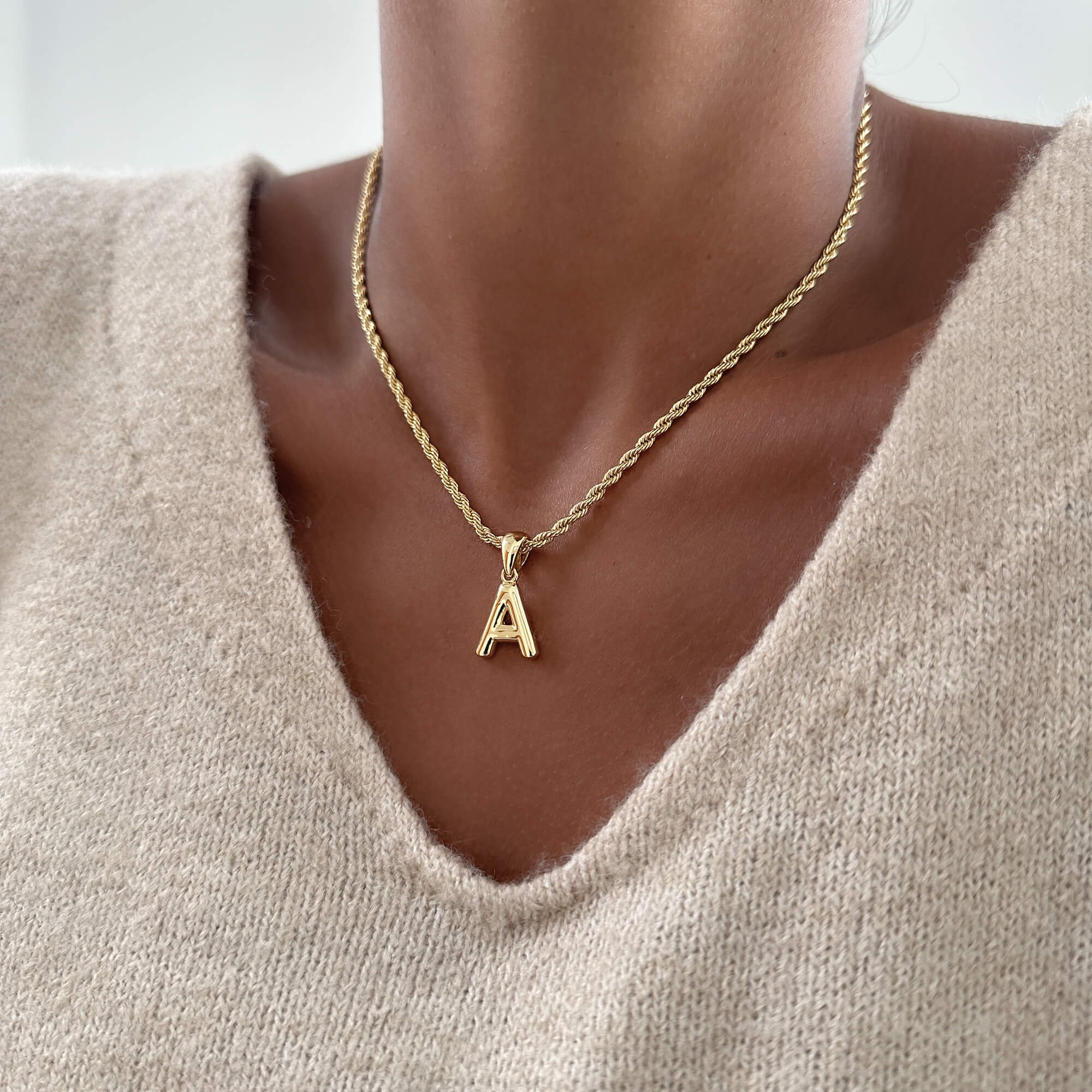 Mini Bubble Initial Necklace - Image 2