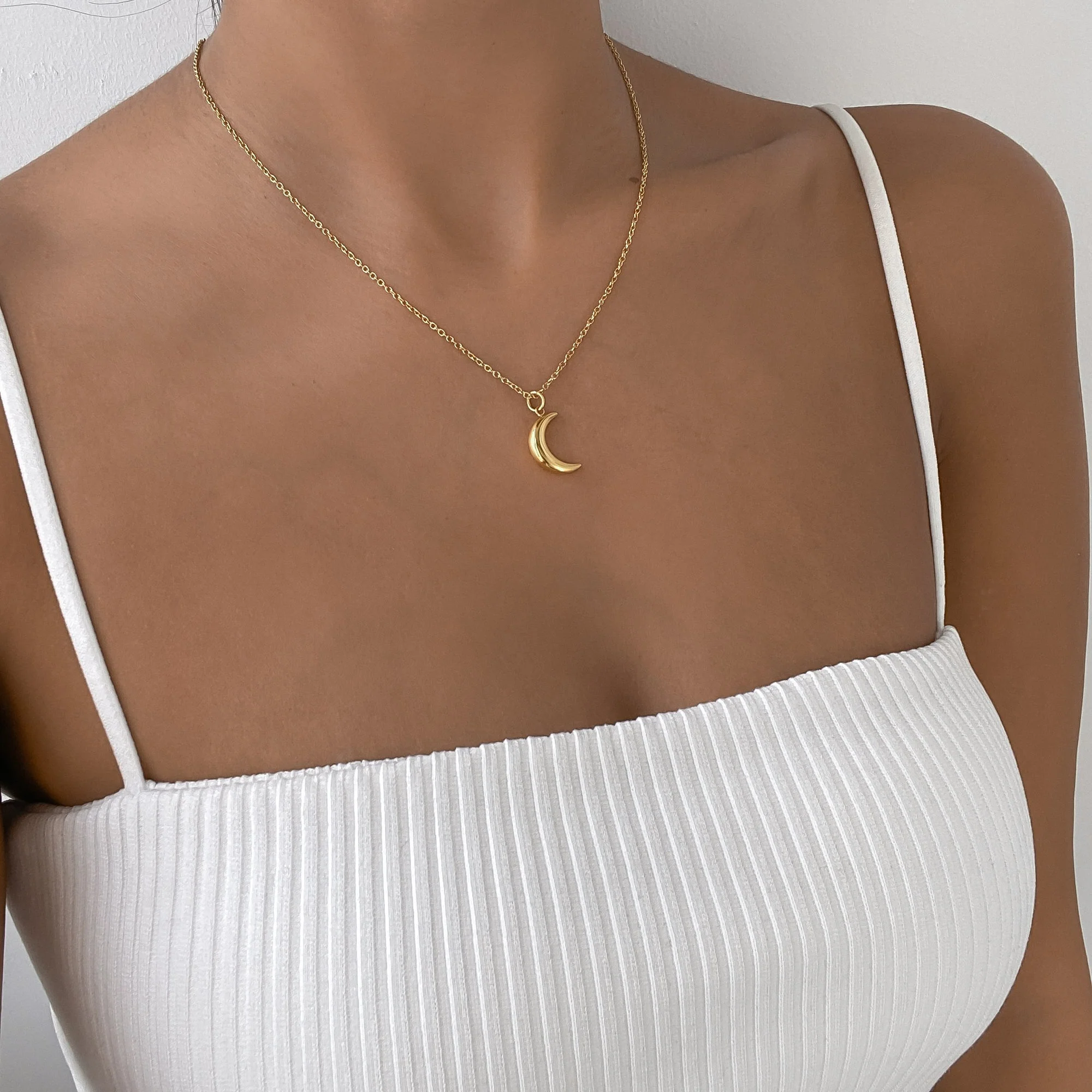 Mini Crescent Moon Necklace - Image 2