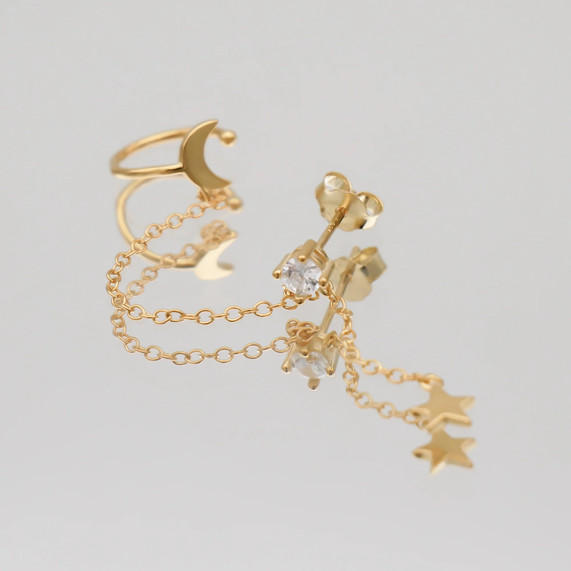 Moon & Star Drop Earring - Image 6