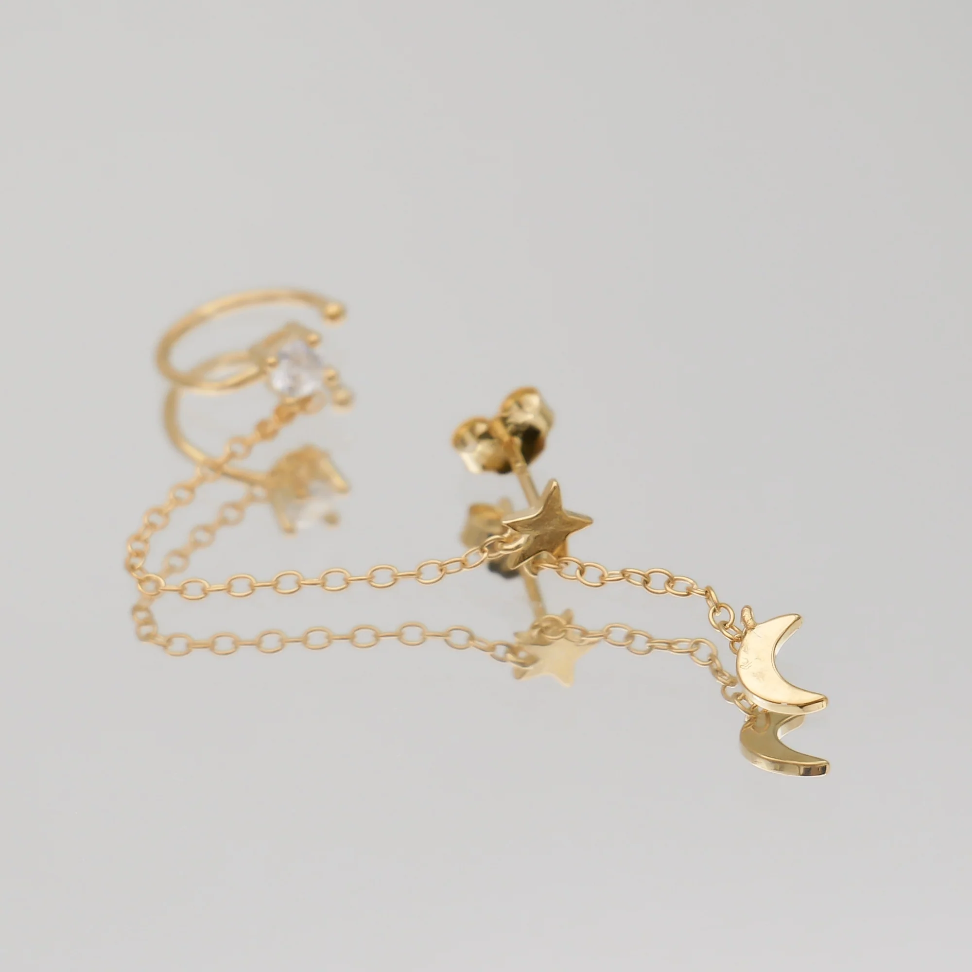 Moon & Star Drop Earring - Image 7