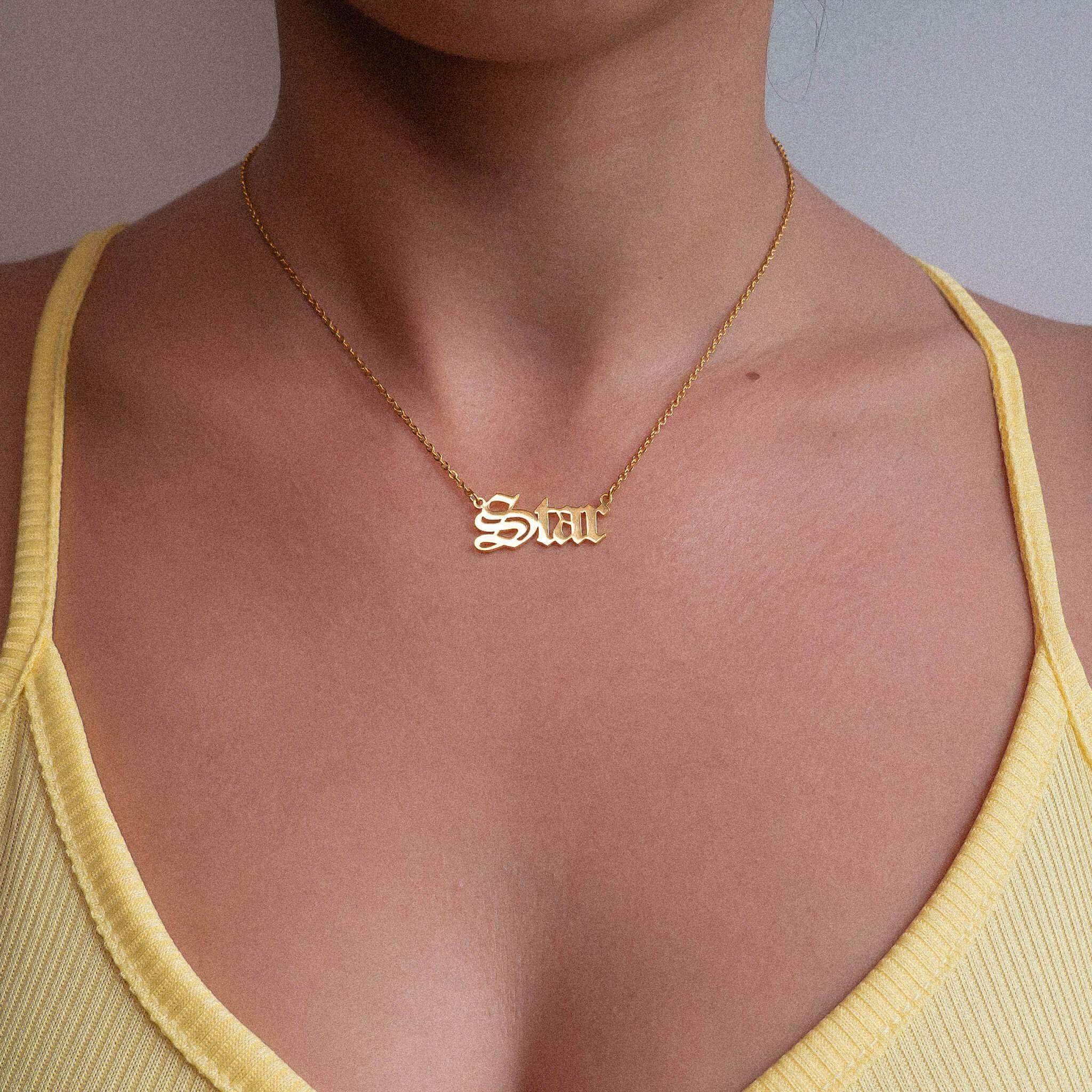 Old English Name Plate Necklace - Image 4