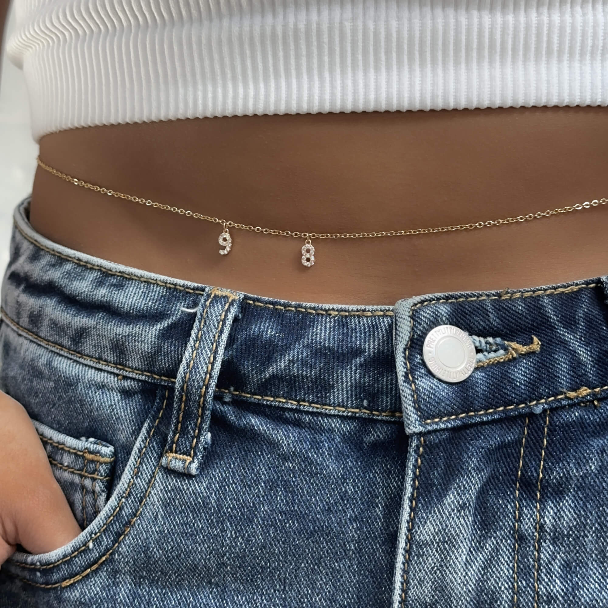 Nevada Custom Name Belly Chain - Image 8