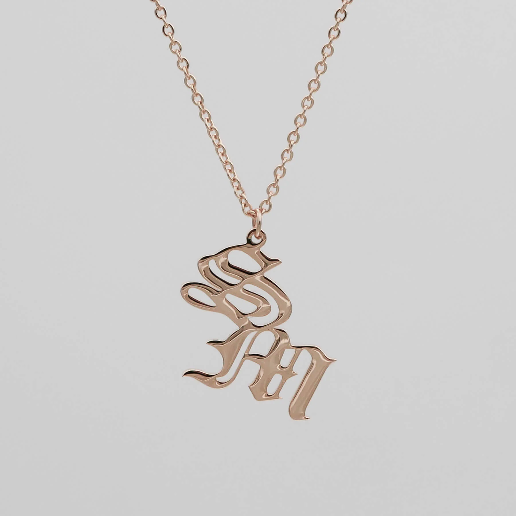 Old English Double Initial Necklace - Image 12