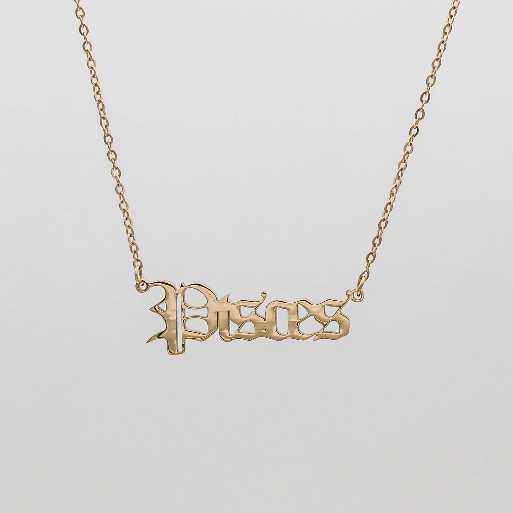 Old English Zodiac Name Necklace - Image 13