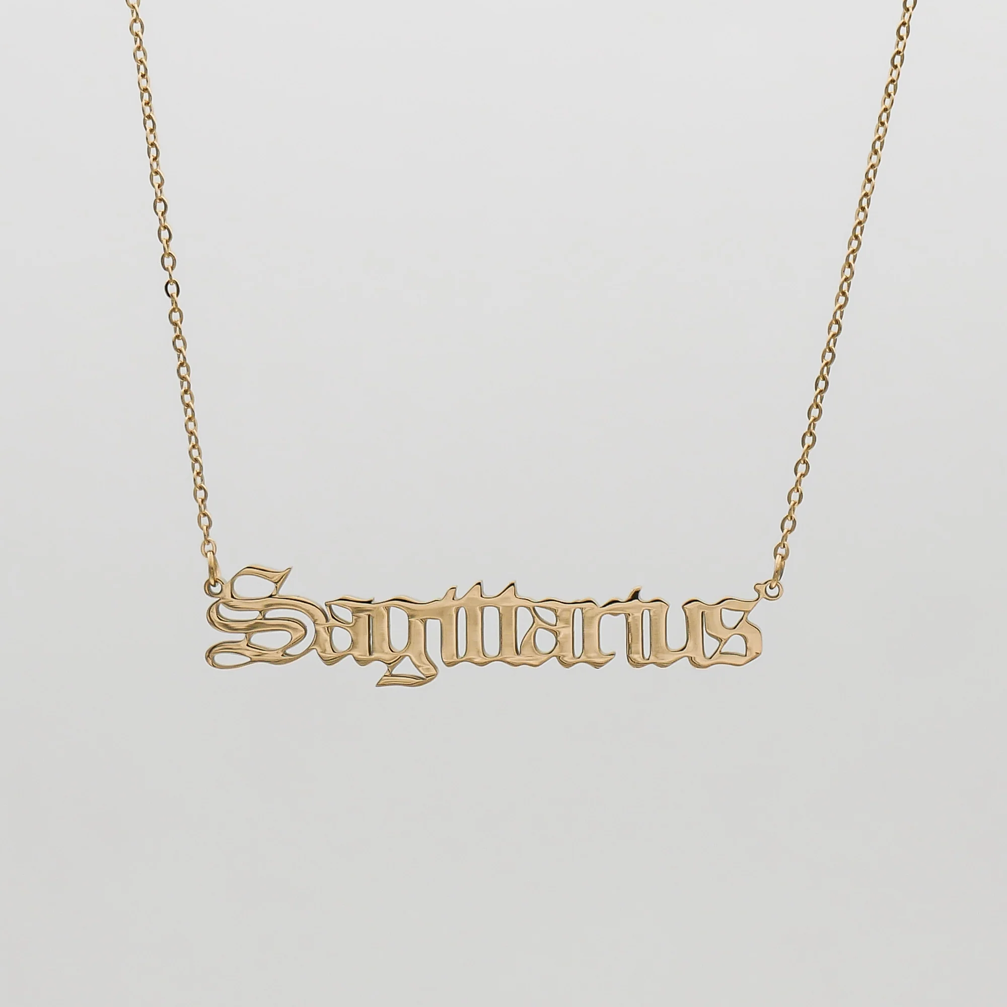 Old English Zodiac Name Necklace - Image 15
