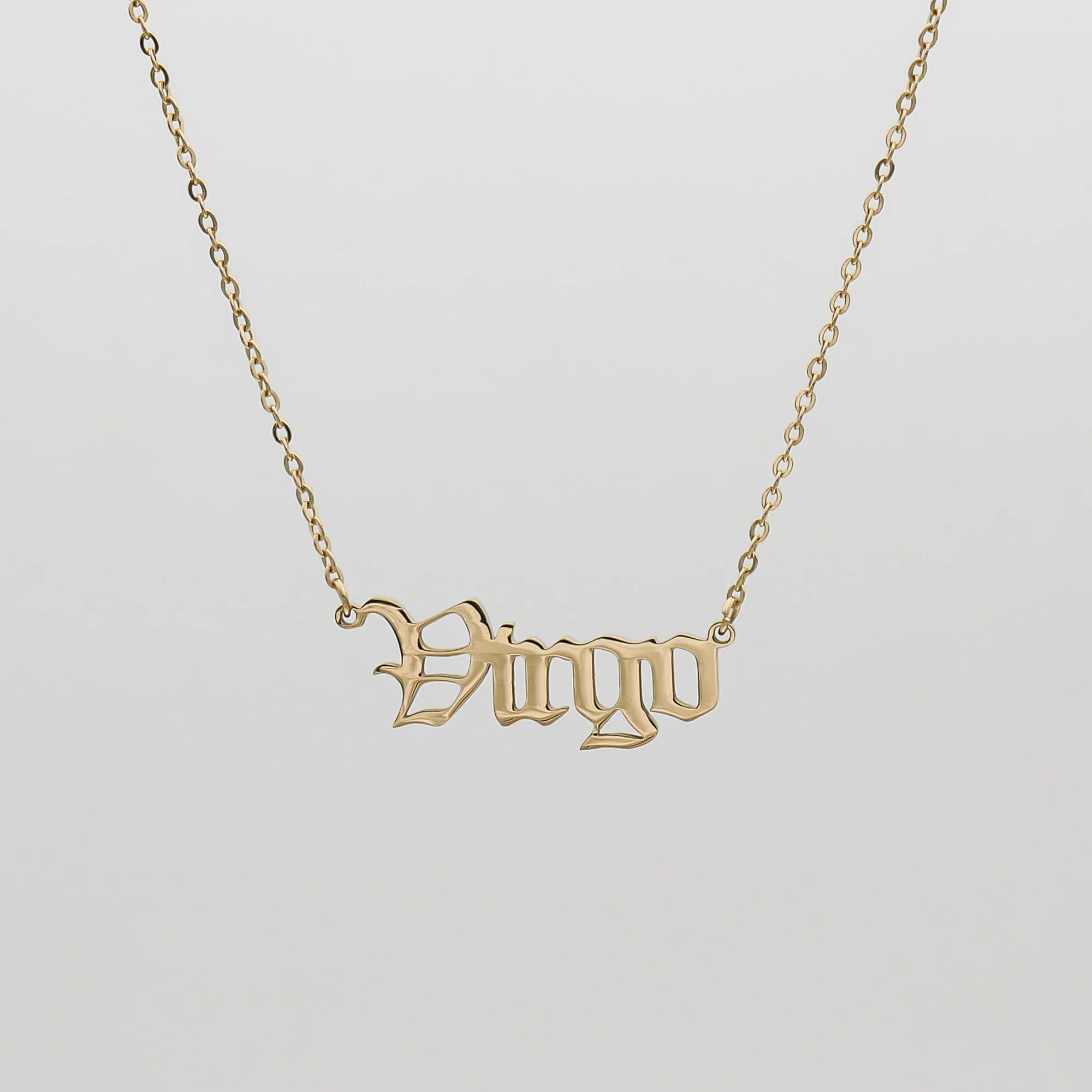 Old English Zodiac Name Necklace - Image 20