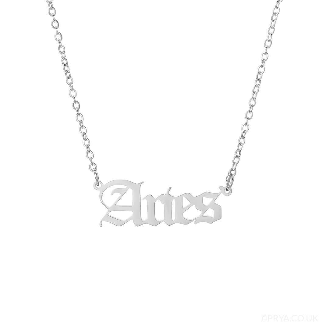 Old English Zodiac Name Necklace - Image 22