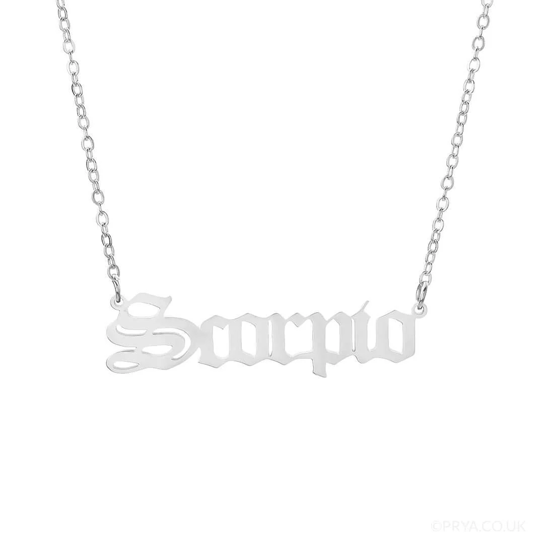 Old English Zodiac Name Necklace - Image 24