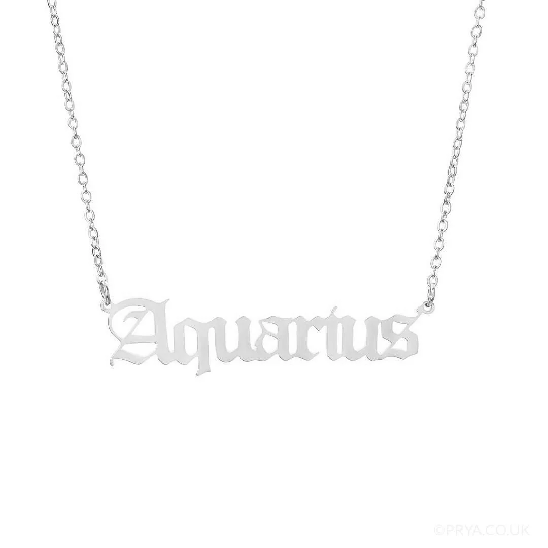 Old English Zodiac Name Necklace - Image 25