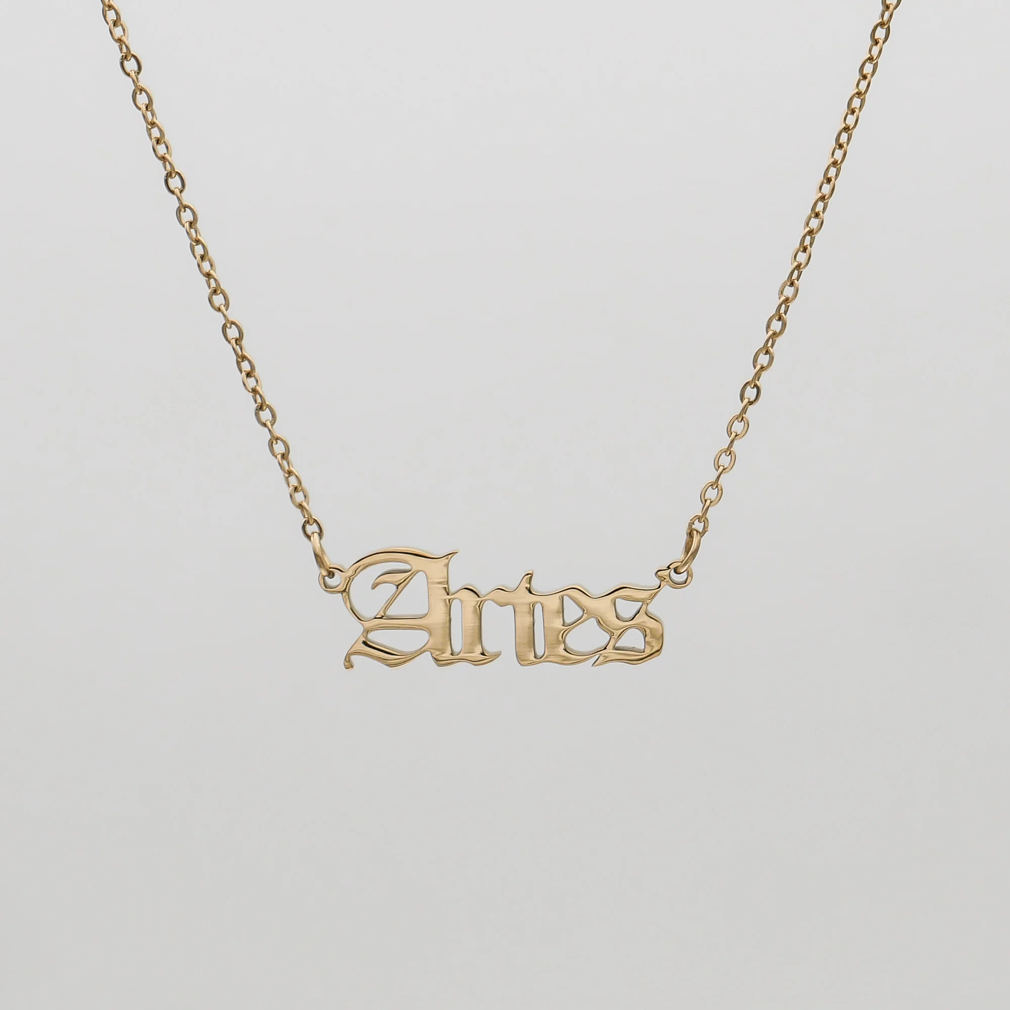 Old English Zodiac Name Necklace - Image 3