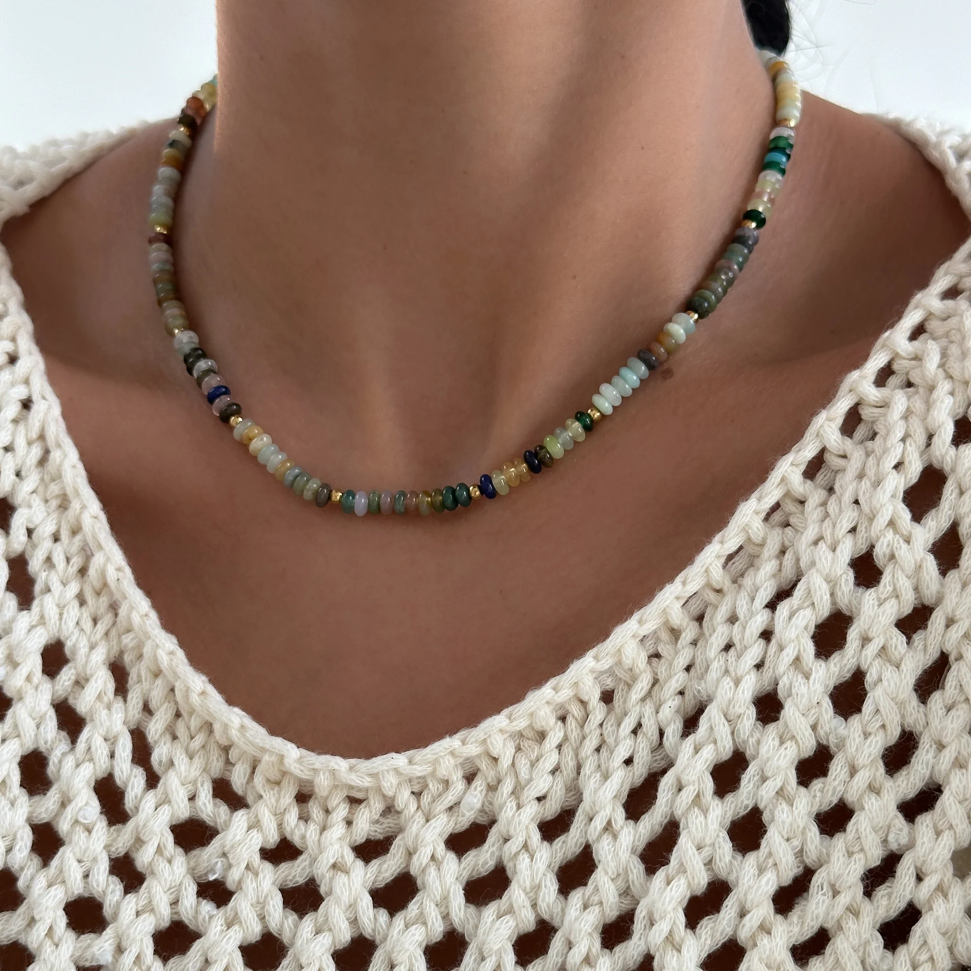 Ren Natural Stone Beaded Necklace - Image 4