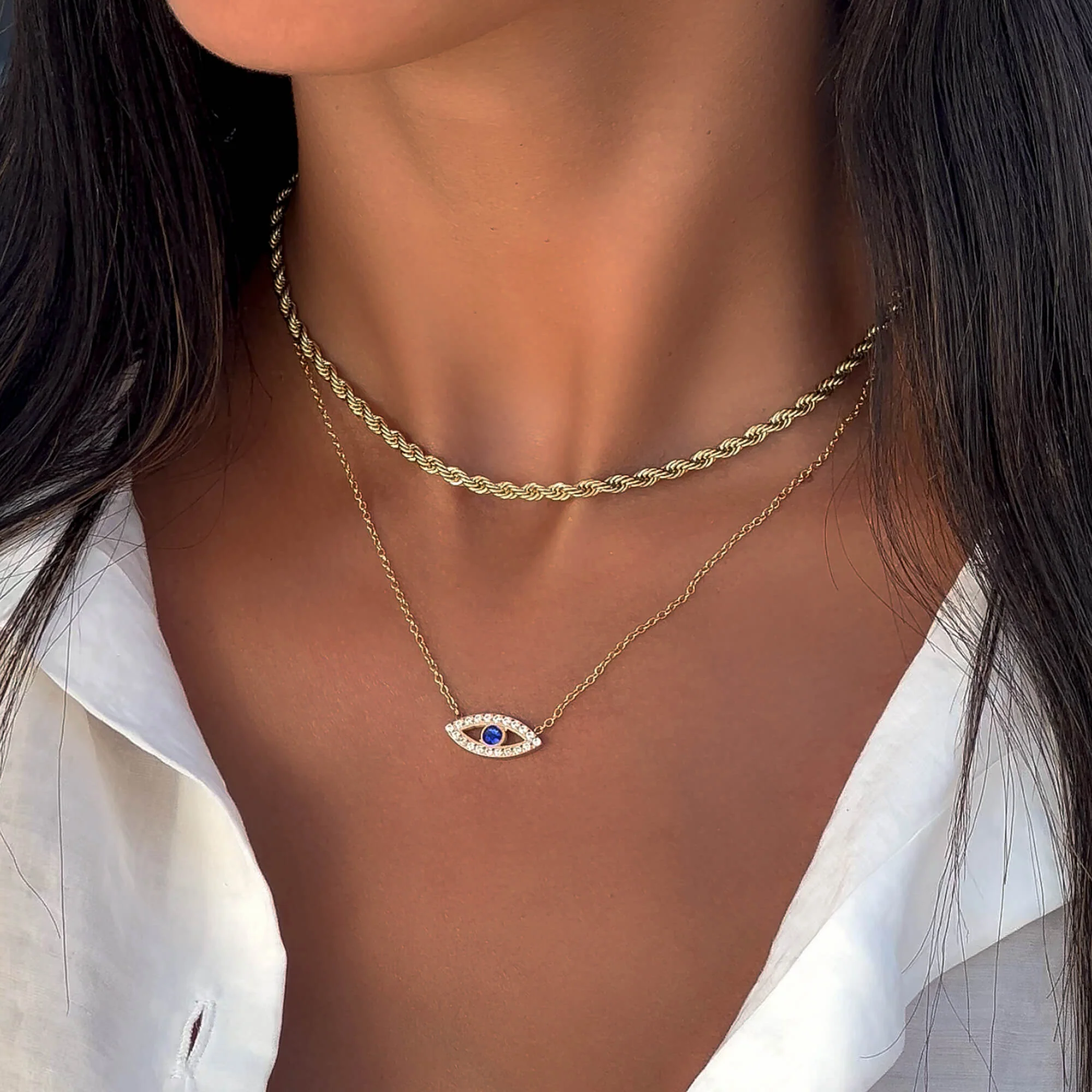 Rhea CZ Eye Necklace - Image 3