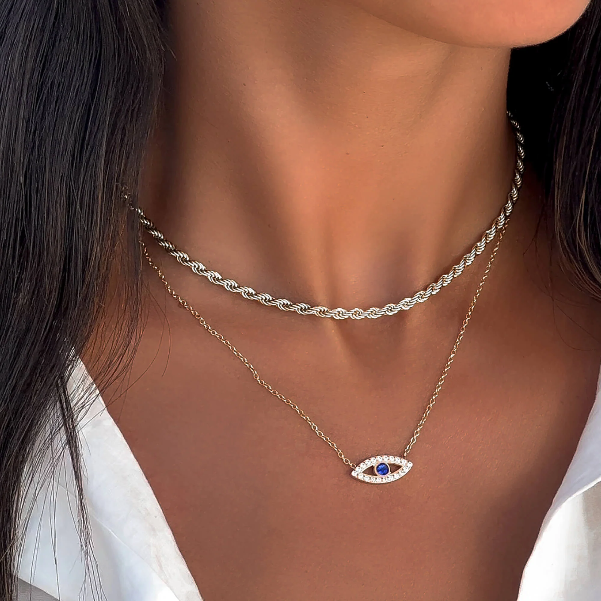 Rhea CZ Eye Necklace - Image 6