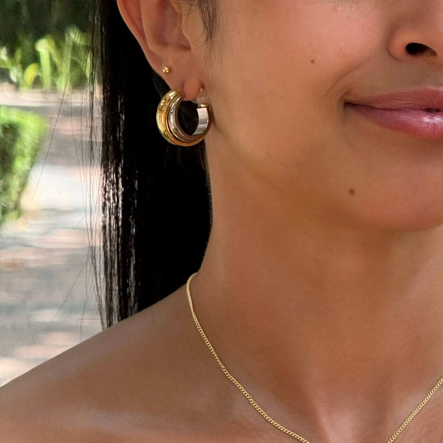 Rina Two Tone Earrings - Image 3