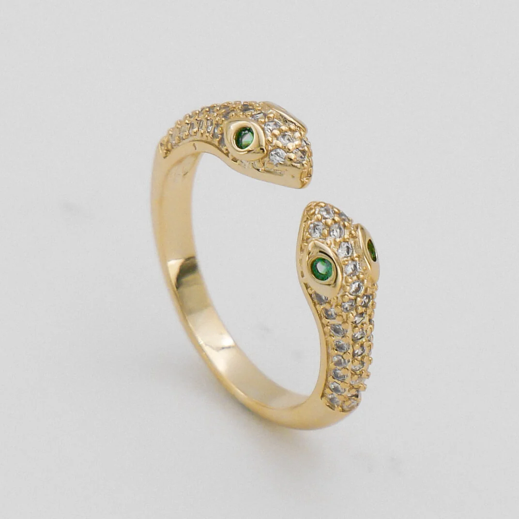 Sadie Double Snake Head Ring - Image 12